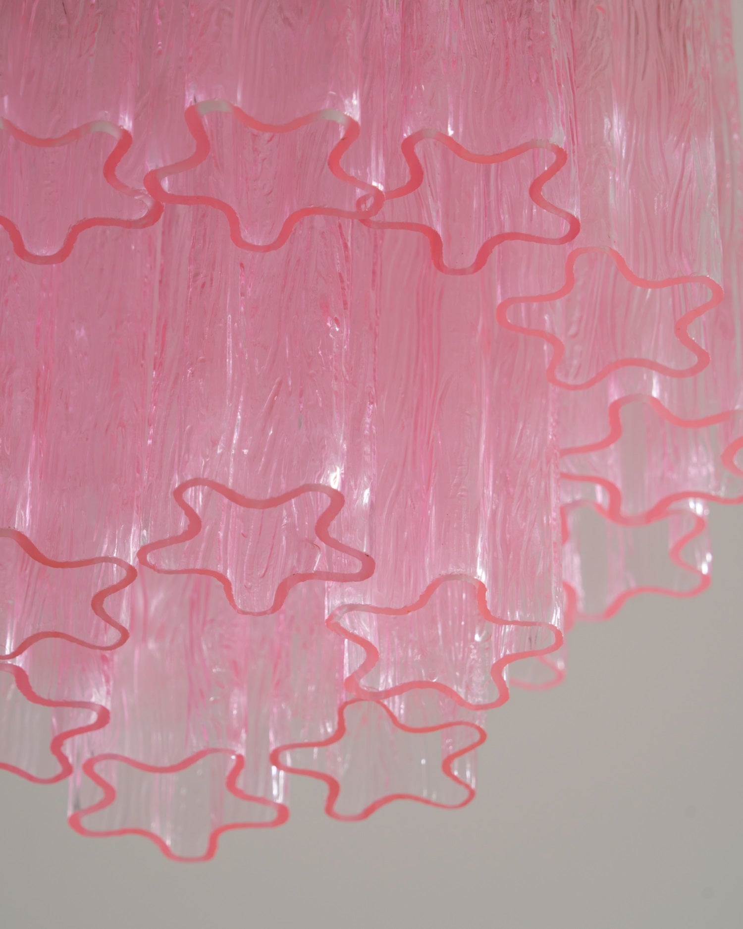 Aurora Ceiling Lamp Pink Murano Glass Tiered Modern Flush-Neutral Decor