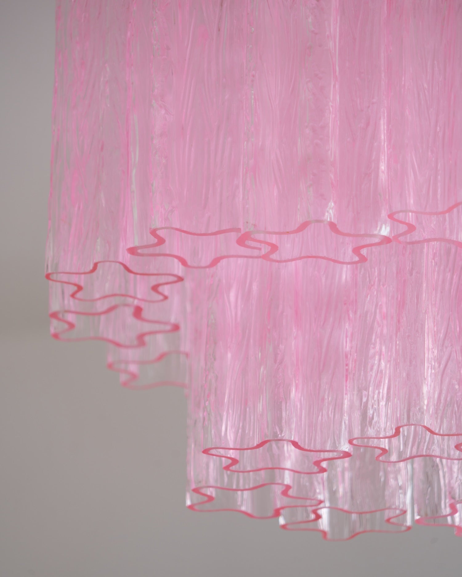 Aurora Ceiling Lamp Pink Murano Glass Tiered Modern Flush-Neutral Decor