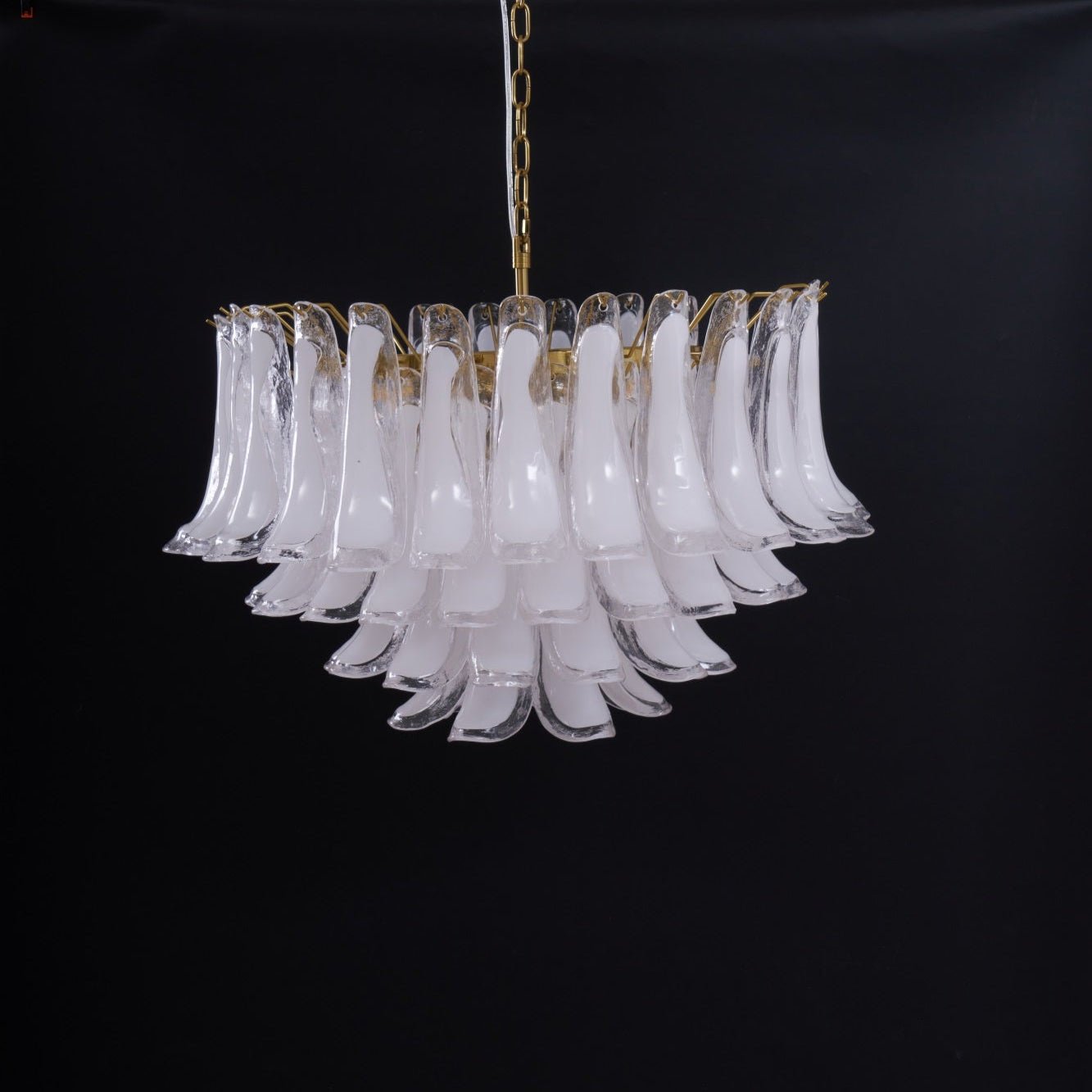 Aurora Chandelier Pink Glass Leaf Layered Floral Glamour-Neutral Decor