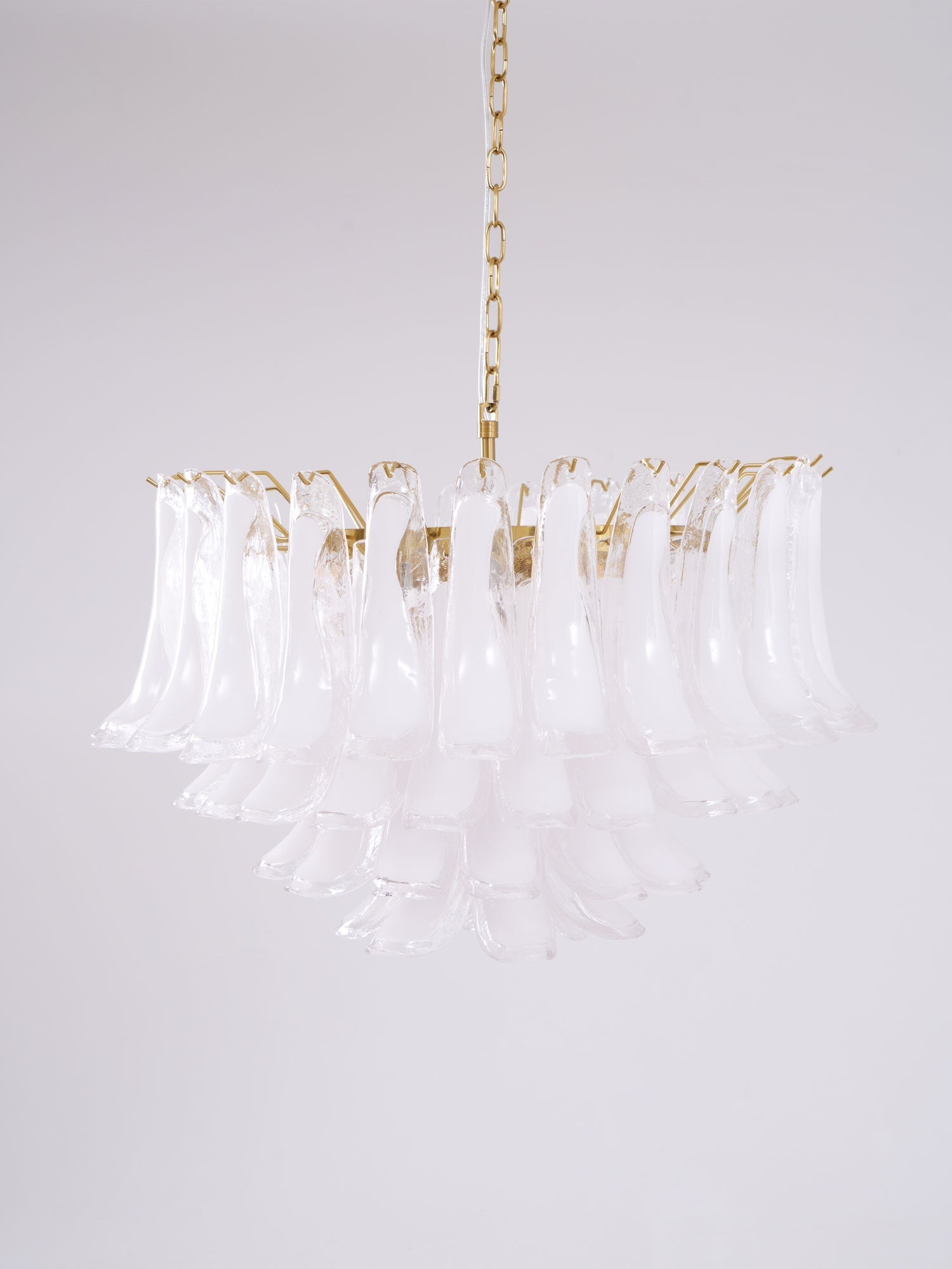 Aurora Chandelier Pink Glass Leaf Layered Floral Glamour-Neutral Decor