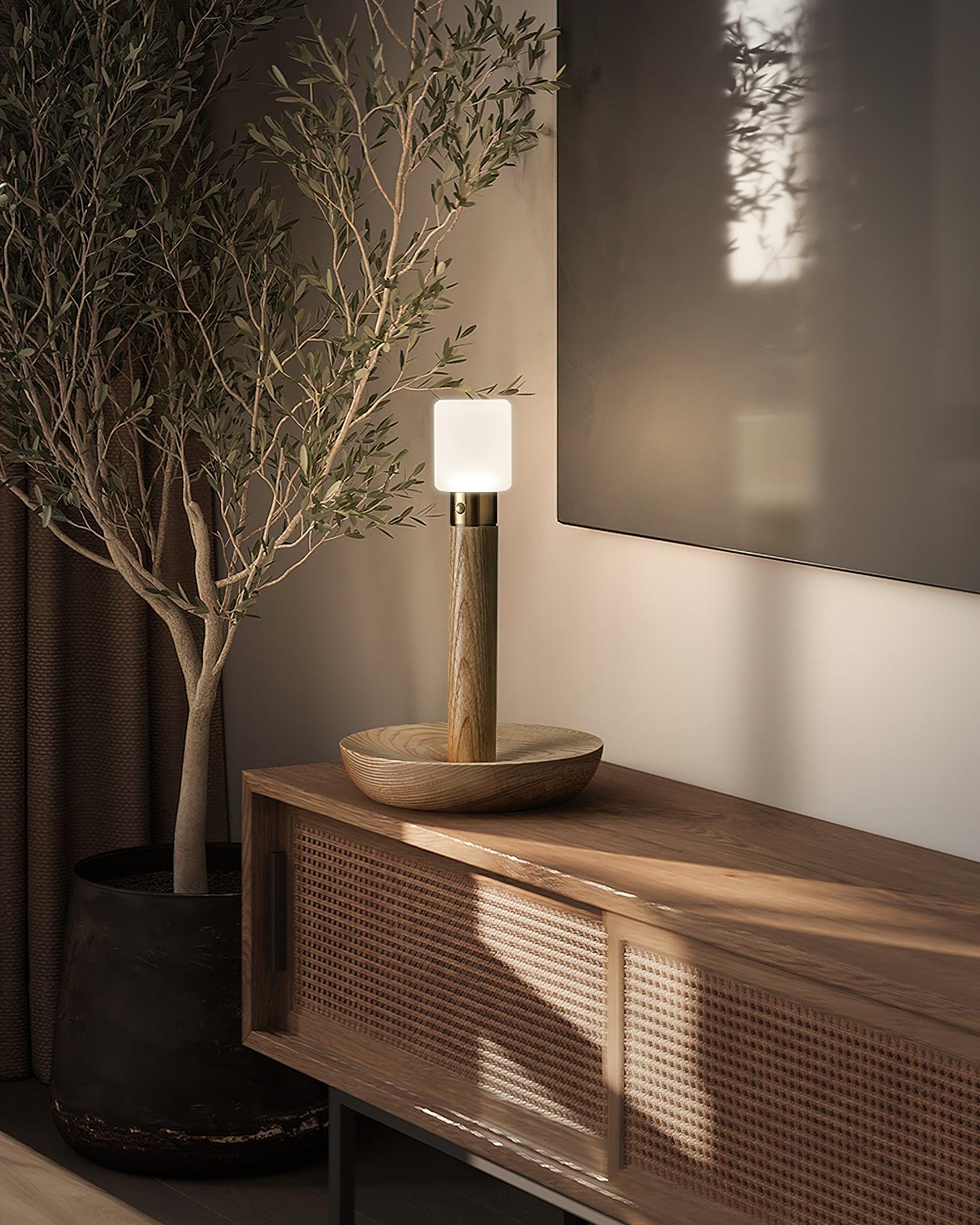 Lumaice Wood Minimalist Table Lamp-Neutral Decor