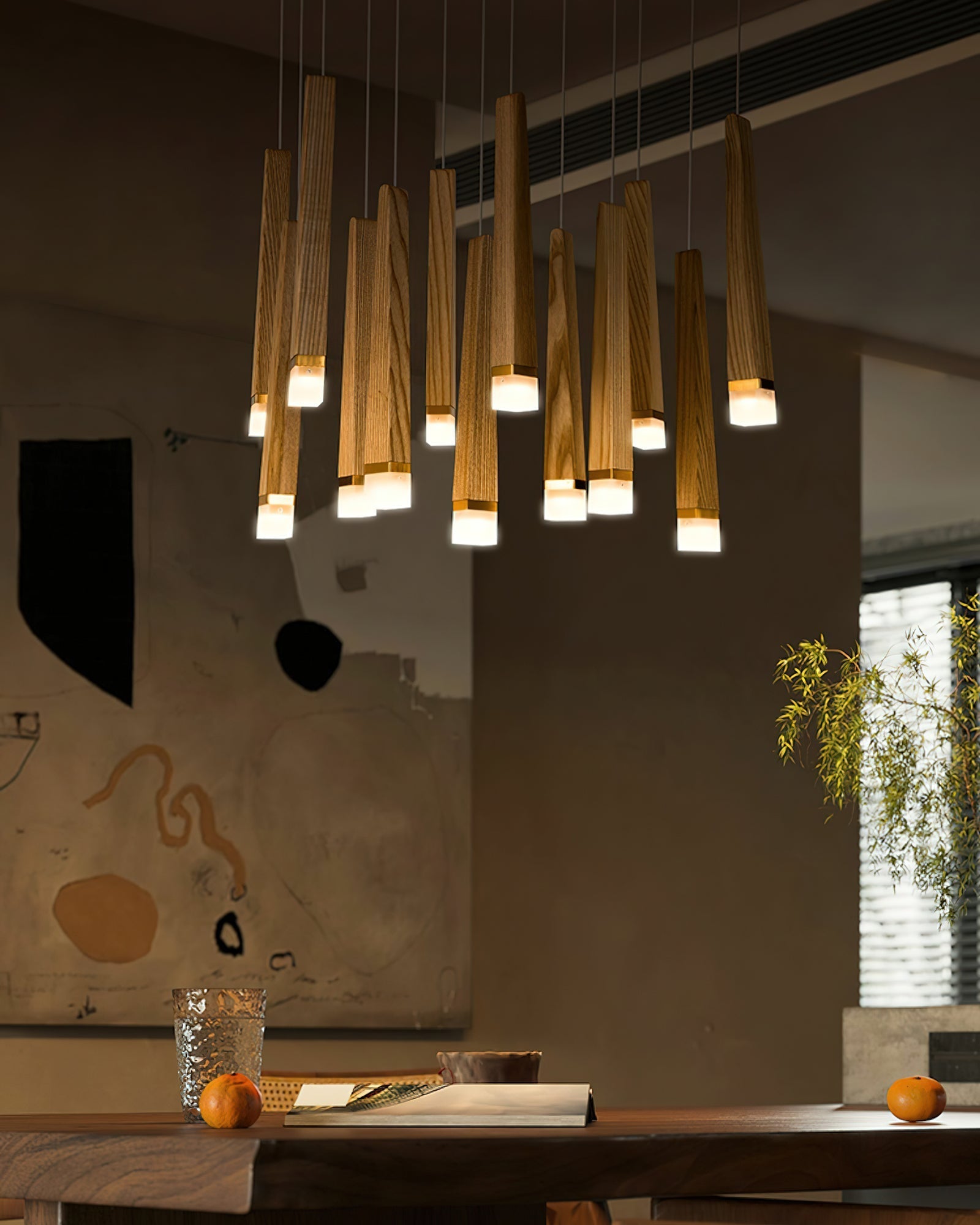 Neloz Firewood Stick Wood Chandelier-Neutral Decor