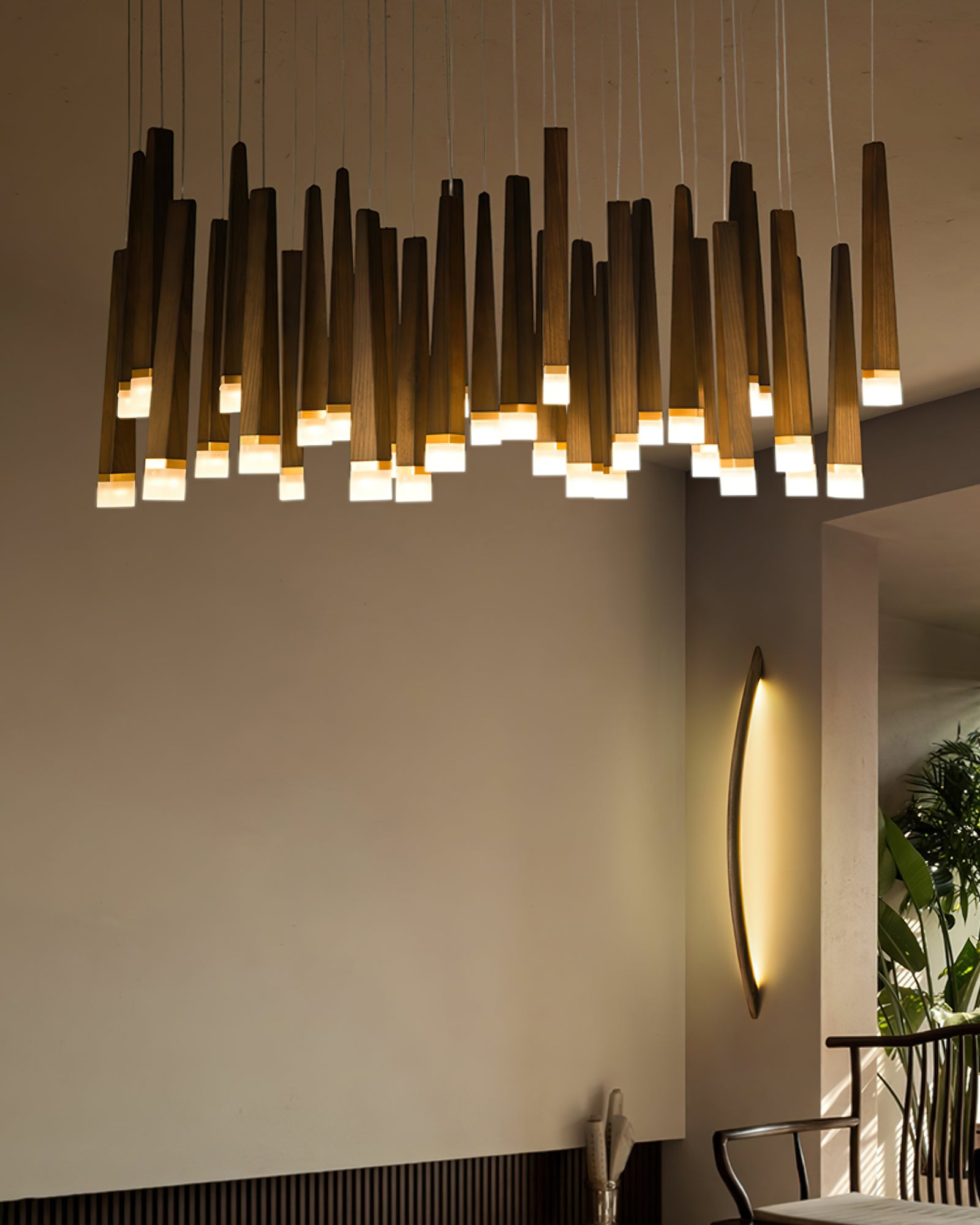 Neloz Firewood Stick Wood Chandelier-Neutral Decor
