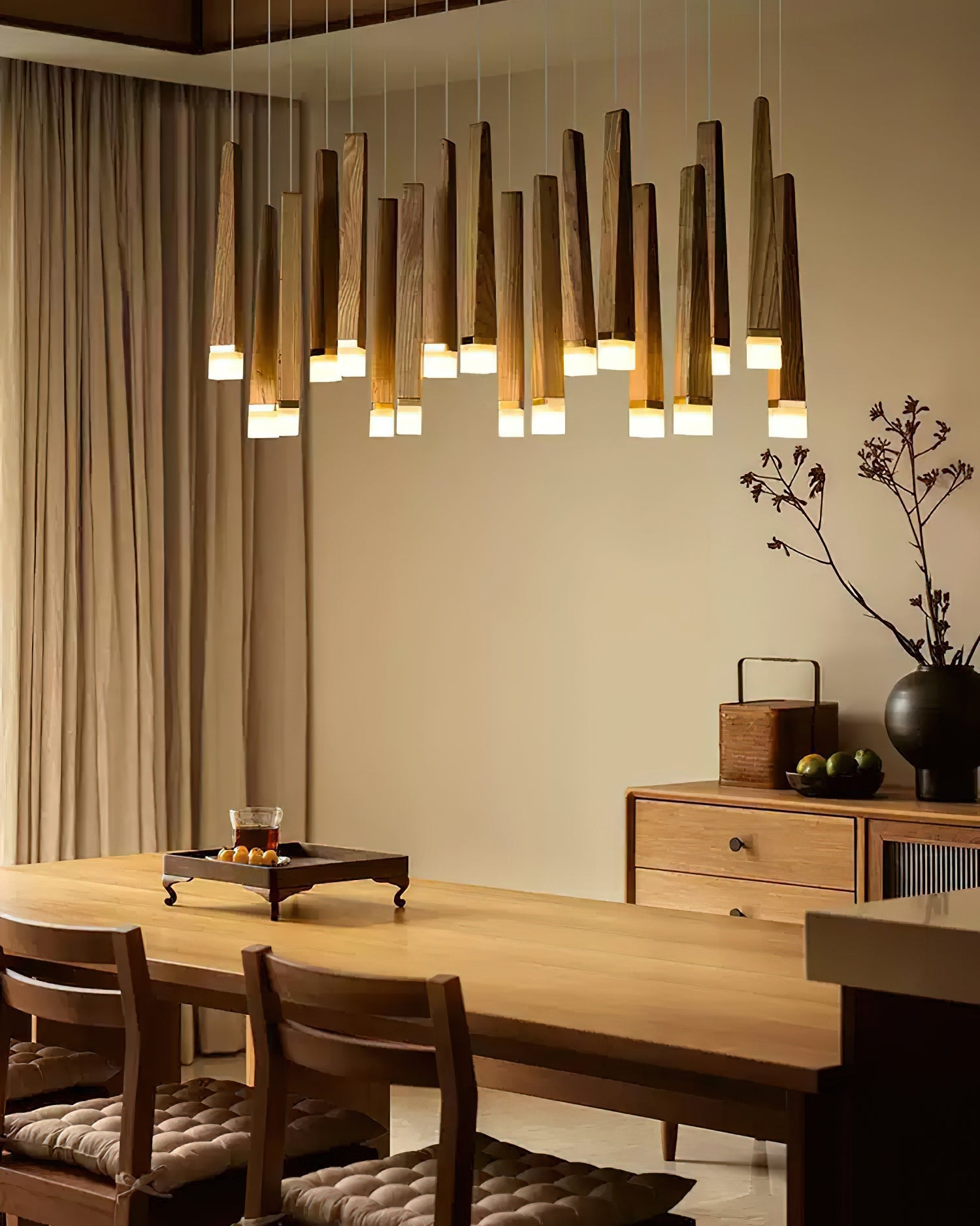 Neloz Firewood Stick Wood Chandelier-Neutral Decor