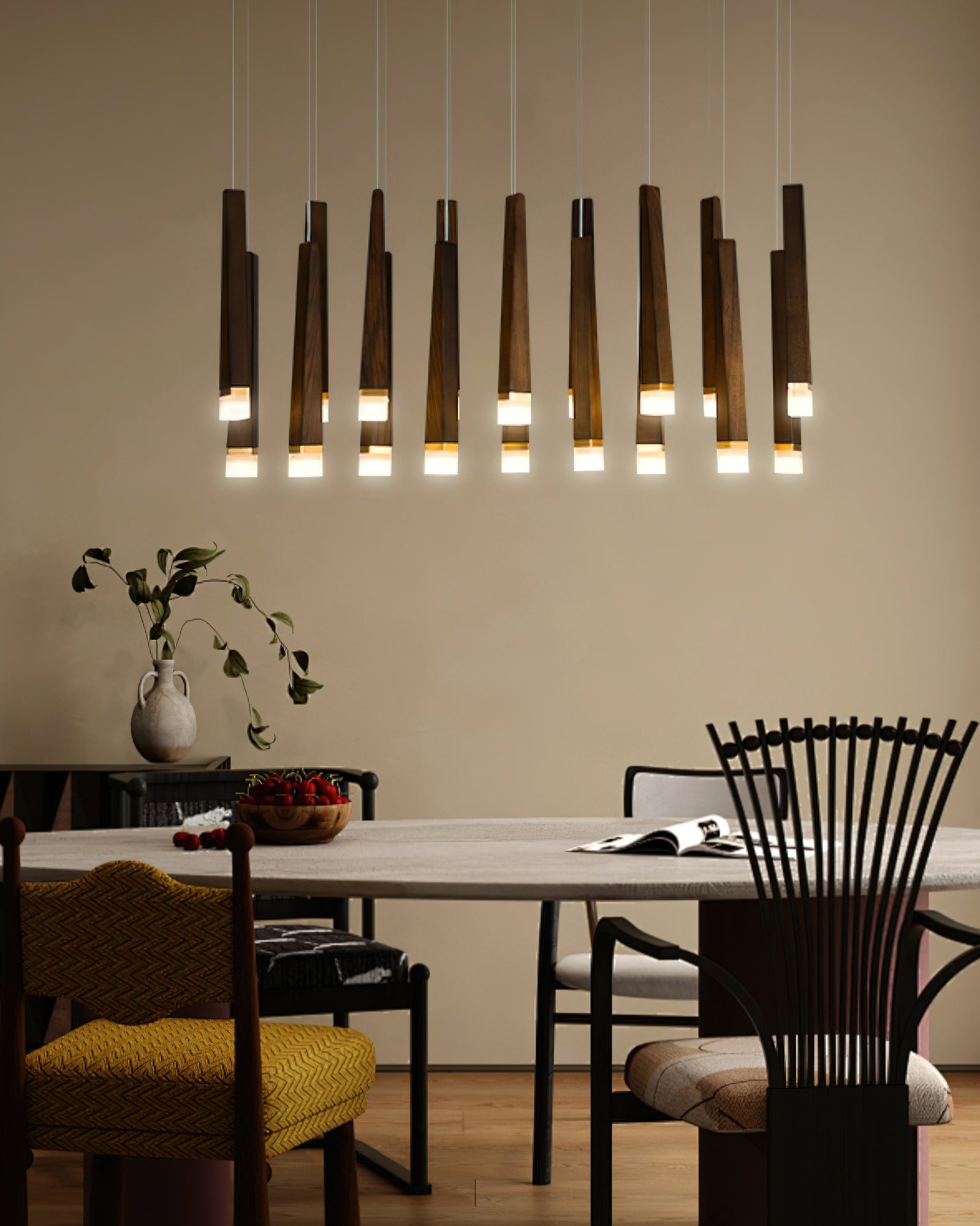 Neloz Firewood Stick Wood Chandelier-Neutral Decor