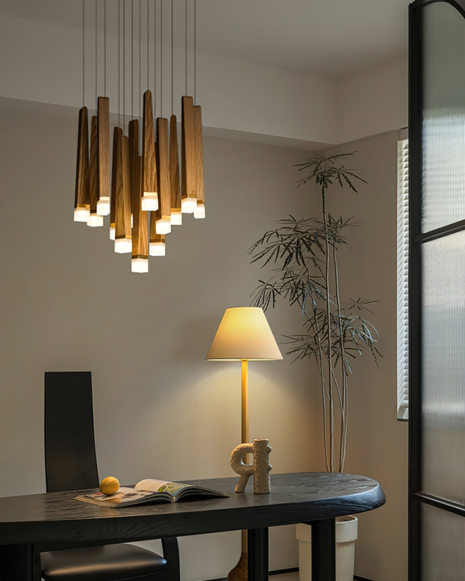 Neloz Firewood Stick Wood Chandelier-Neutral Decor