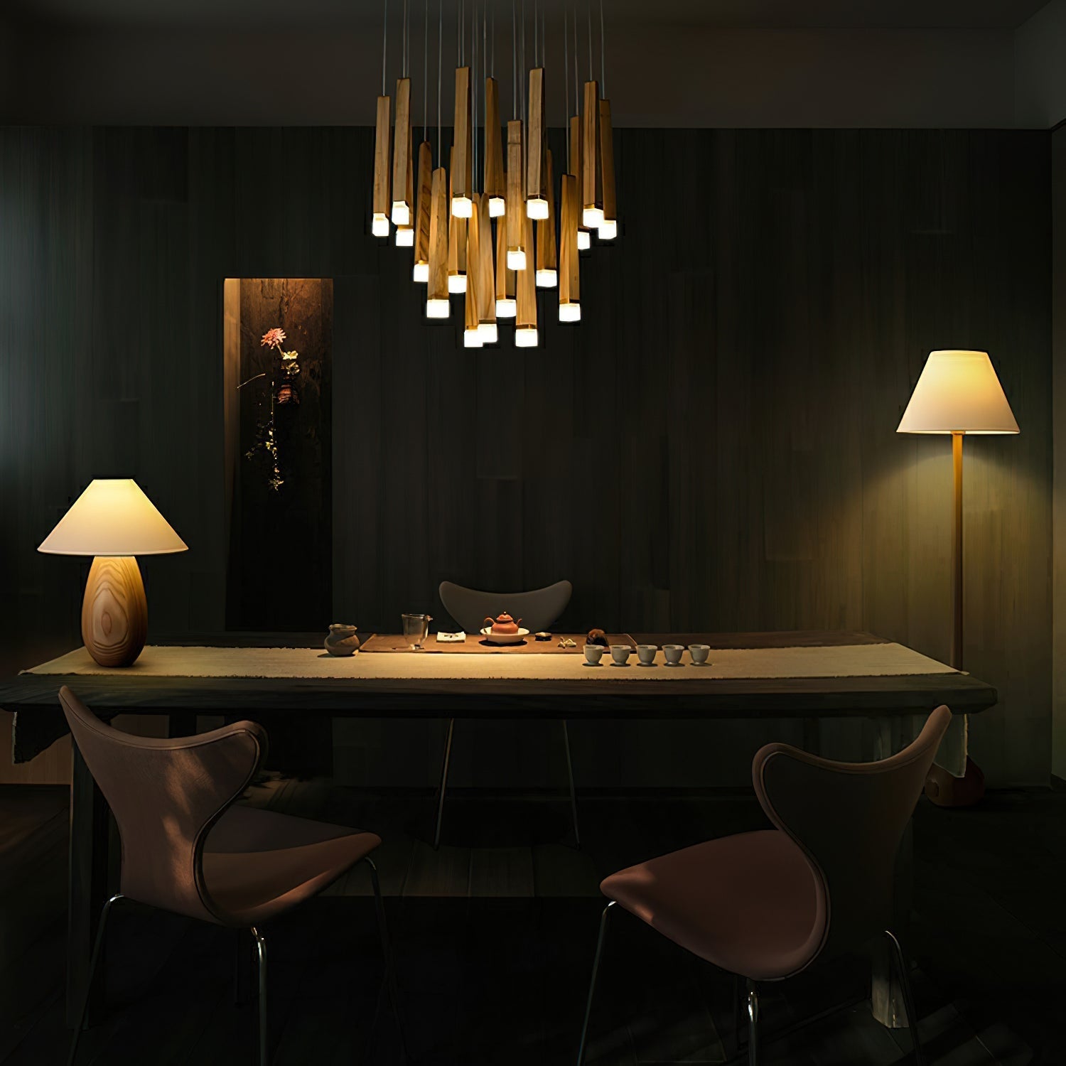 Neloz Firewood Stick Wood Chandelier-Neutral Decor