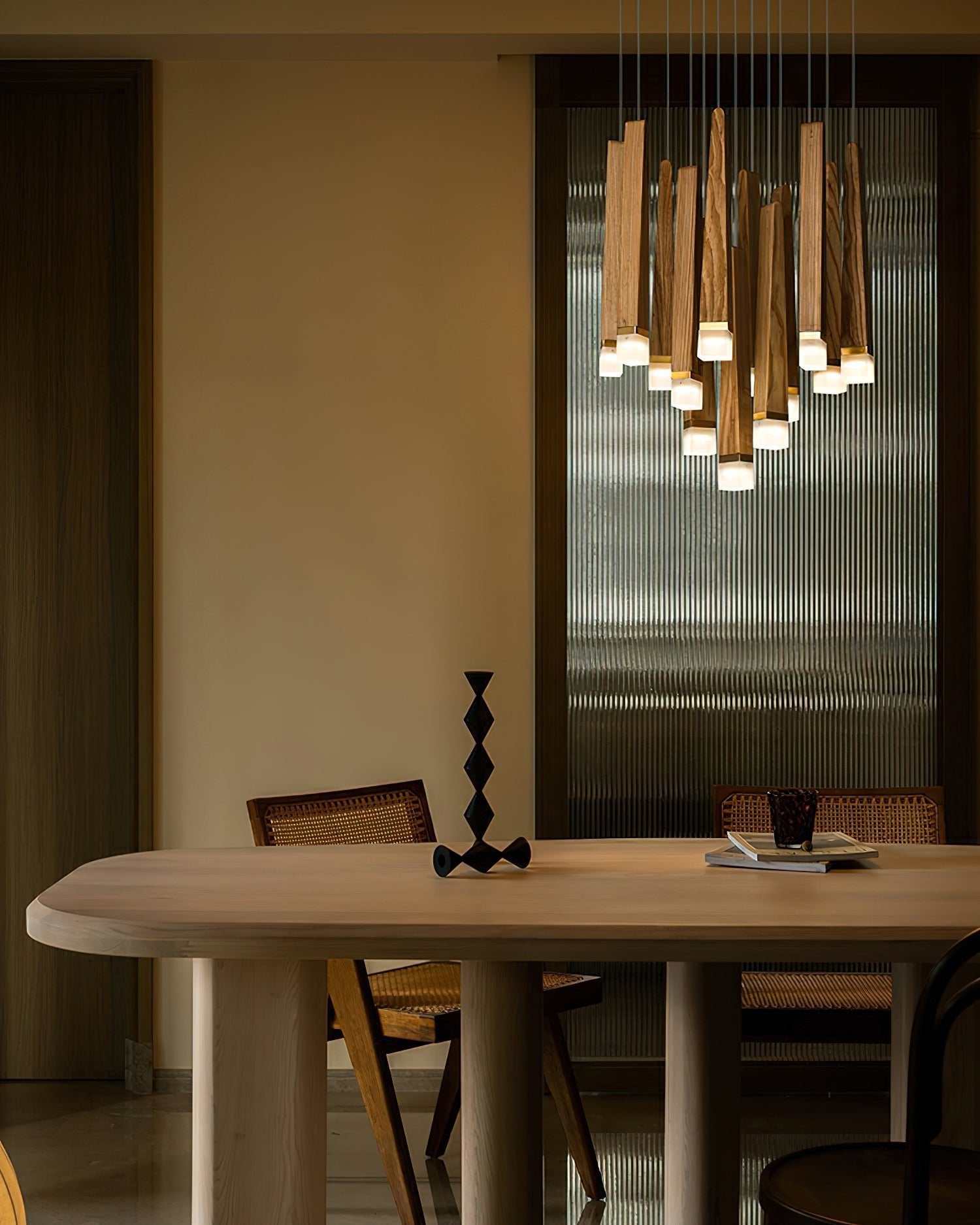 Neloz Firewood Stick Wood Chandelier-Neutral Decor