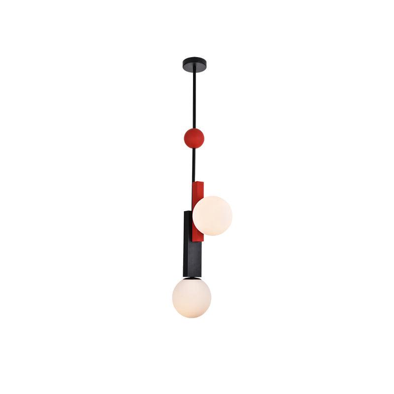 Veveny Pendant Lamp Double Globe Linear Bars Geometric-Neutral Decor