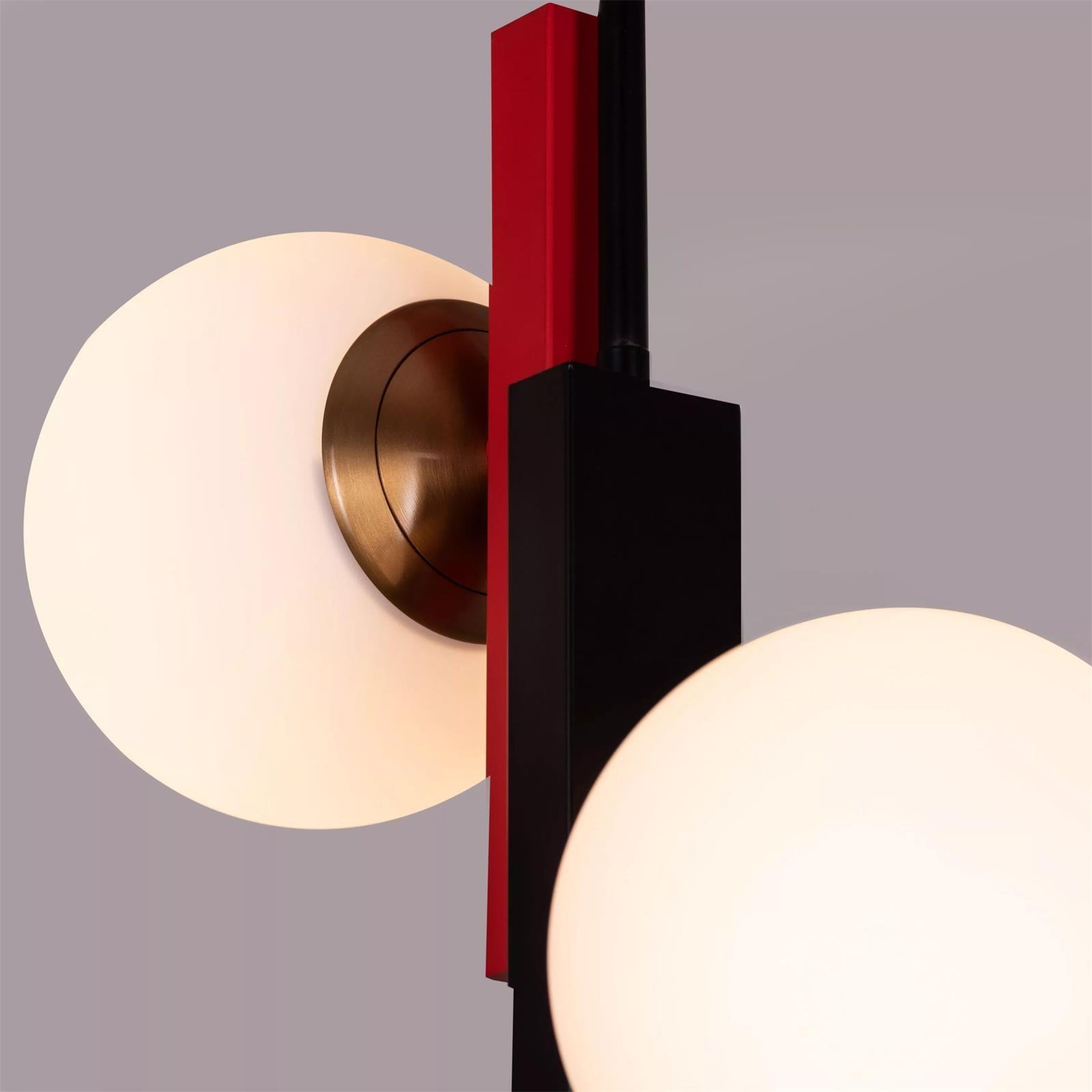 Veveny Pendant Lamp Double Globe Linear Bars Geometric-Neutral Decor