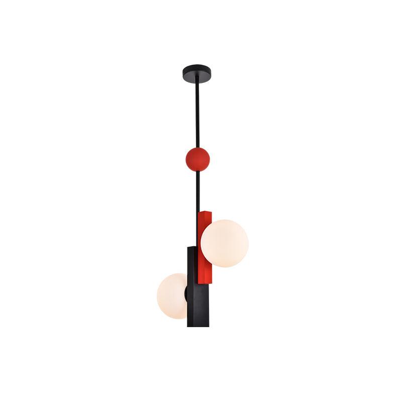 Veveny Pendant Lamp Double Globe Linear Bars Geometric-Neutral Decor