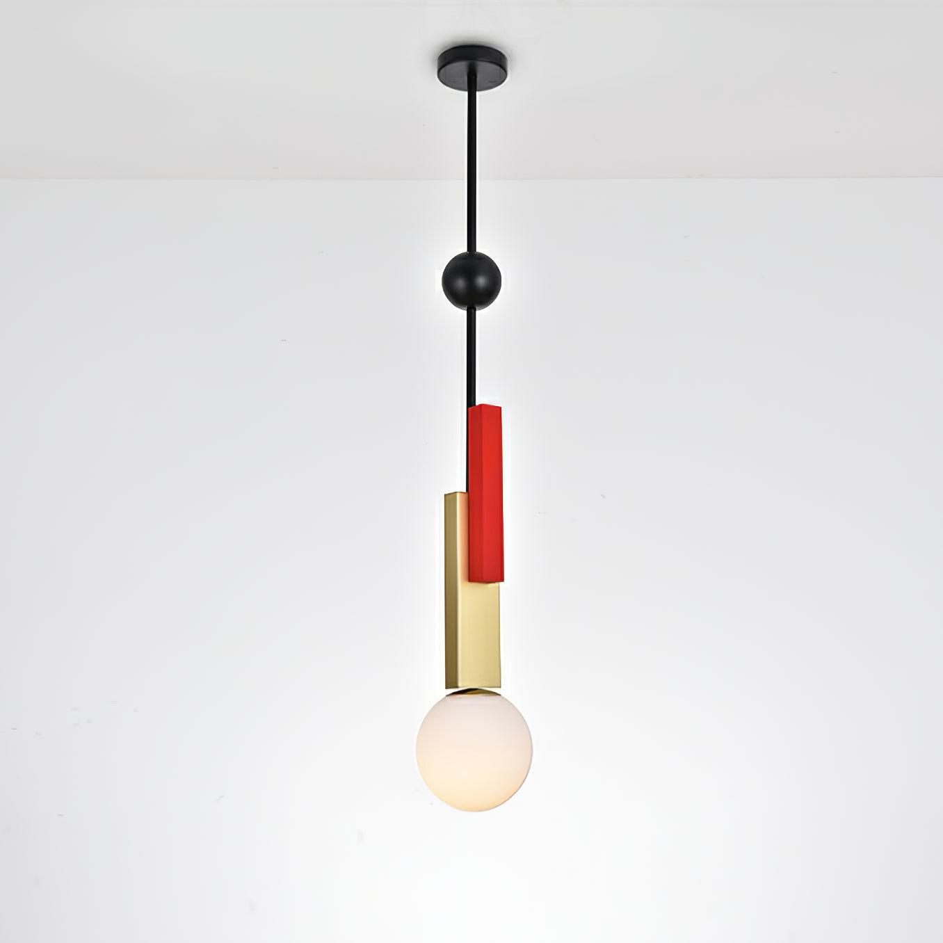 Veveny Pendant Lamp Double Globe Linear Bars Geometric-Neutral Decor
