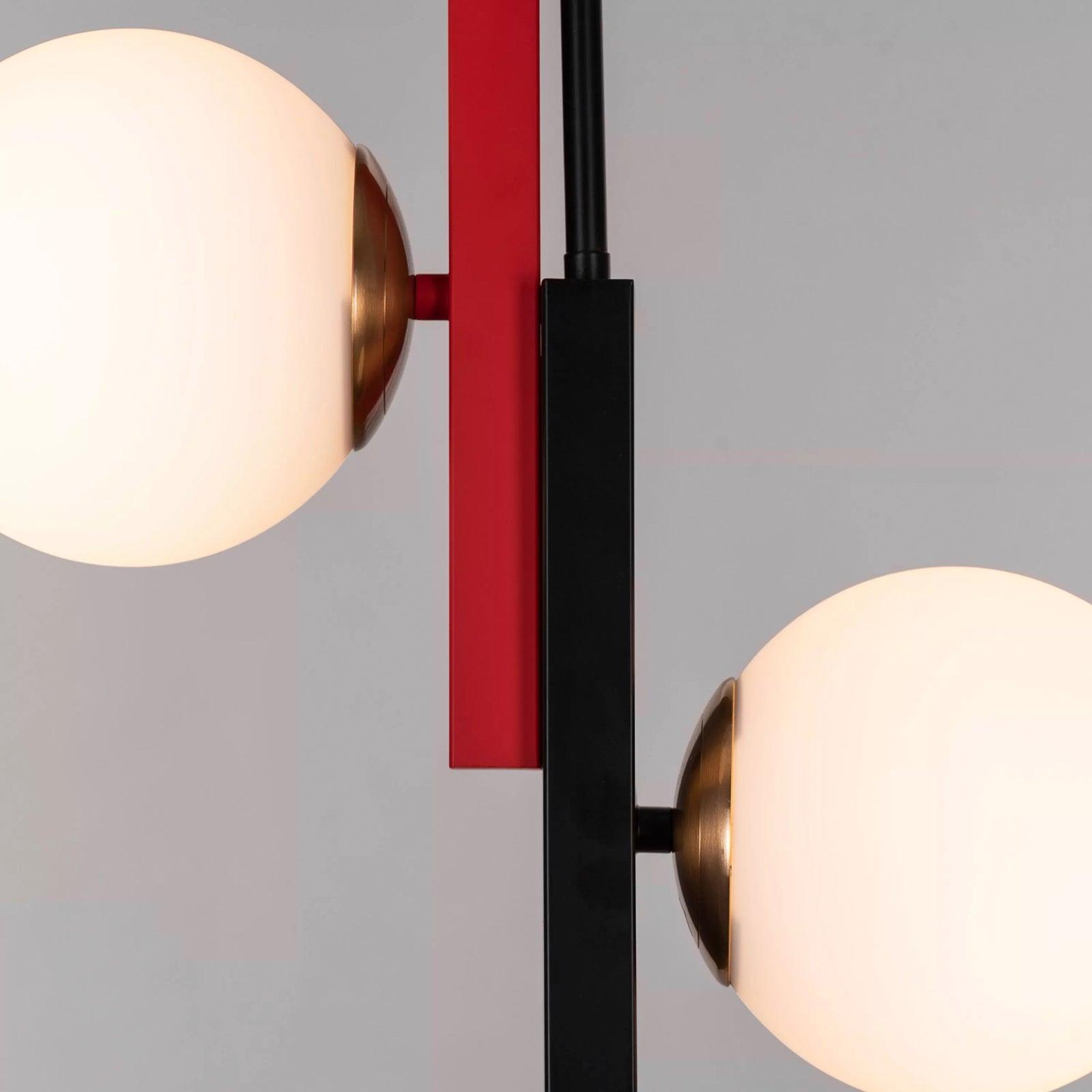 Veveny Pendant Lamp Double Globe Linear Bars Geometric-Neutral Decor
