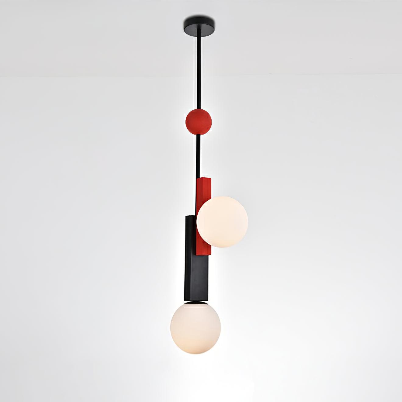 Veveny Pendant Lamp Double Globe Linear Bars Geometric-Neutral Decor