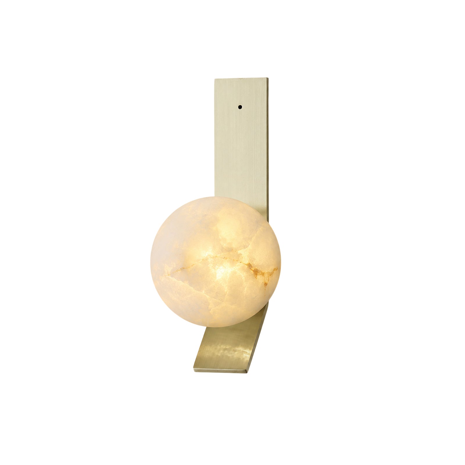 Fizi Alabaster Wall Sconce with a brass body and white alabaster shades.
