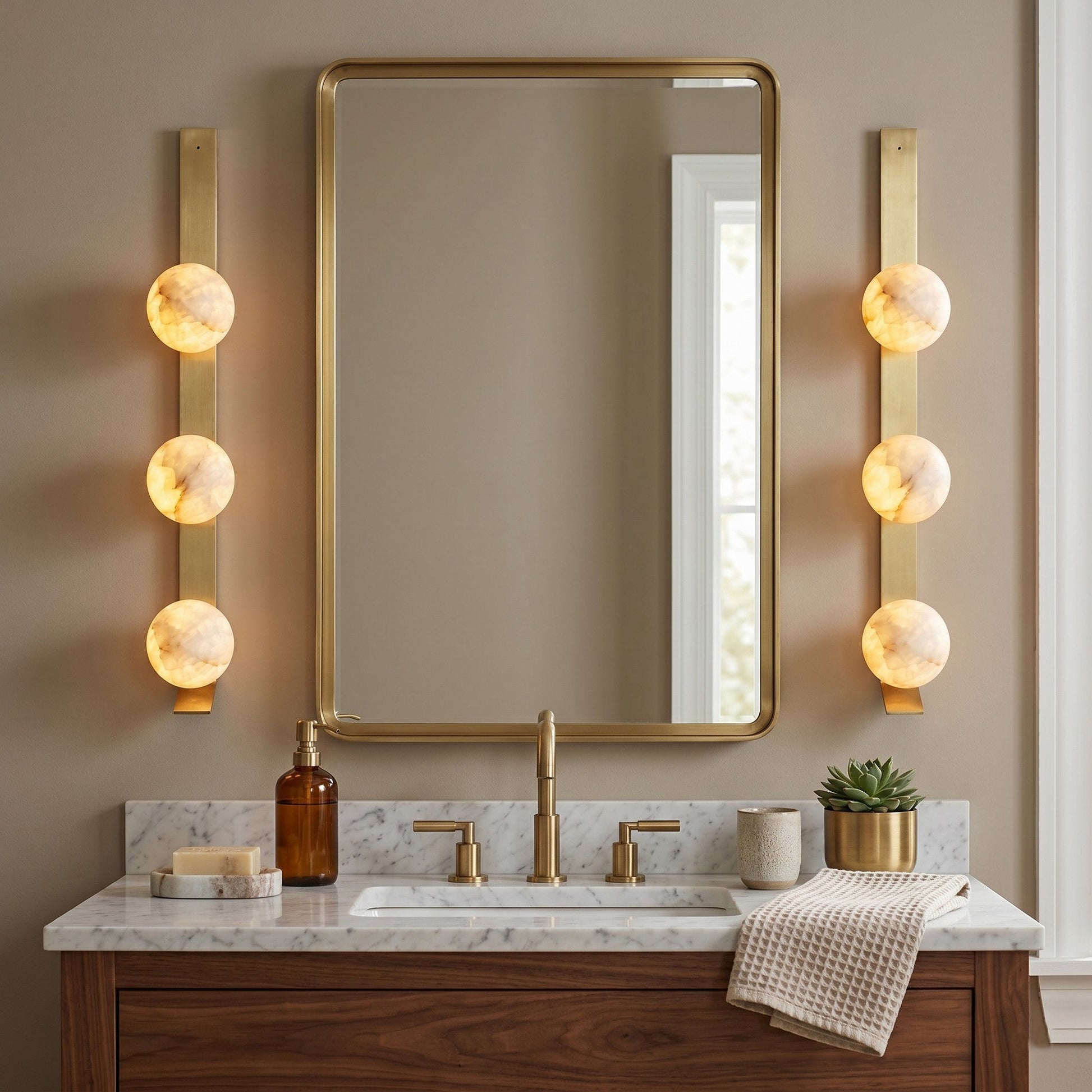 Side profile of the Fizi wall sconce, showing its projection from the wall.