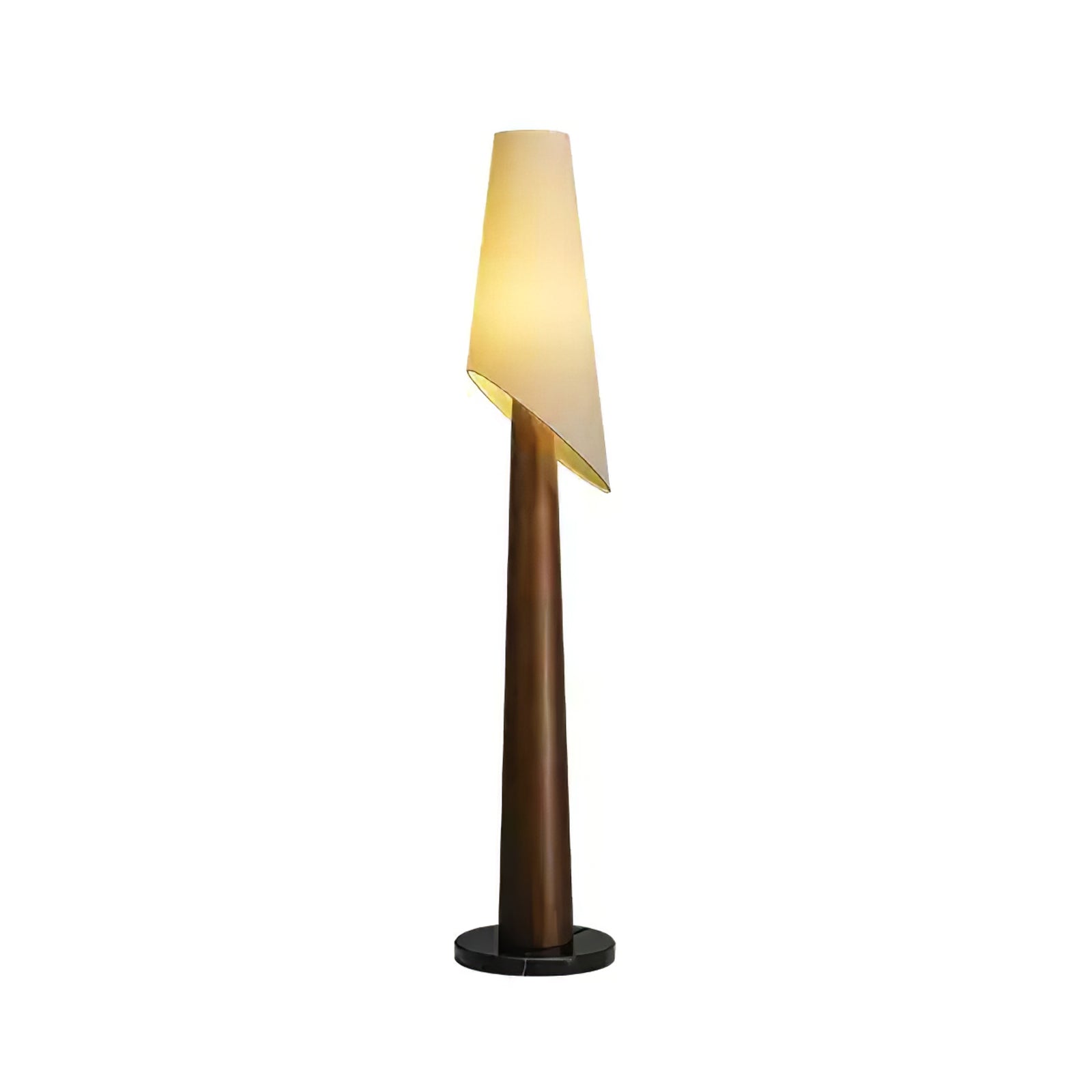 Curven Wood Marble Floor Lamp-Neutral Decor