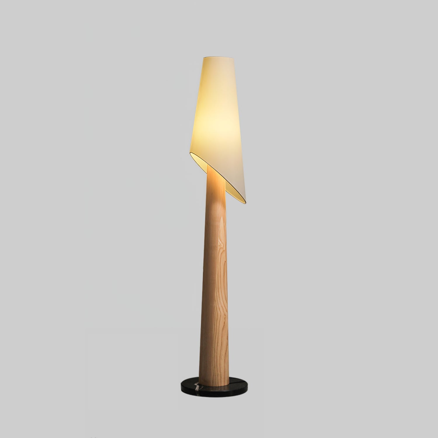 Curven Wood Marble Floor Lamp-Neutral Decor
