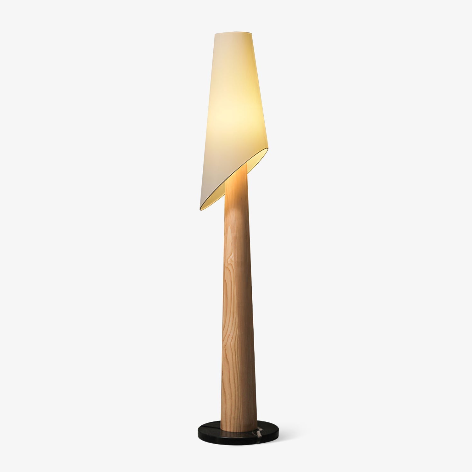 Curven Wood Marble Floor Lamp-Neutral Decor