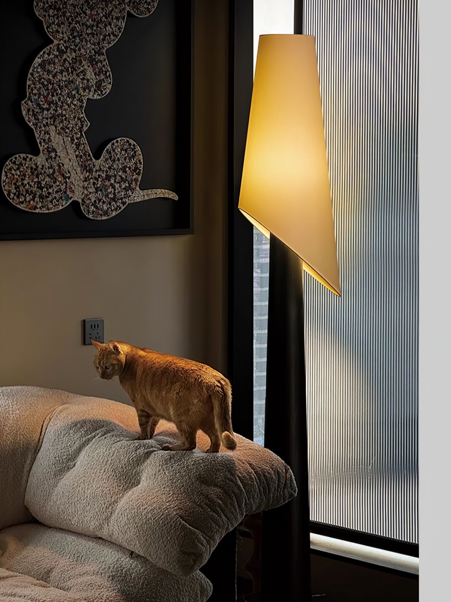 Curven Wood Marble Floor Lamp-Neutral Decor
