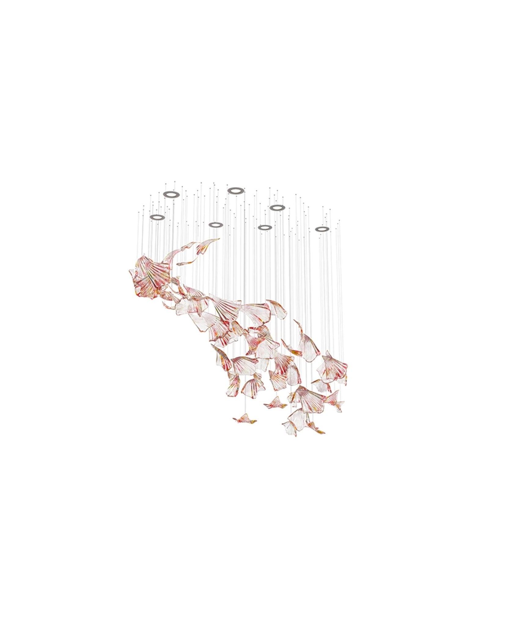 Elmiros Petal Glass Chandelier-Neutral Decor