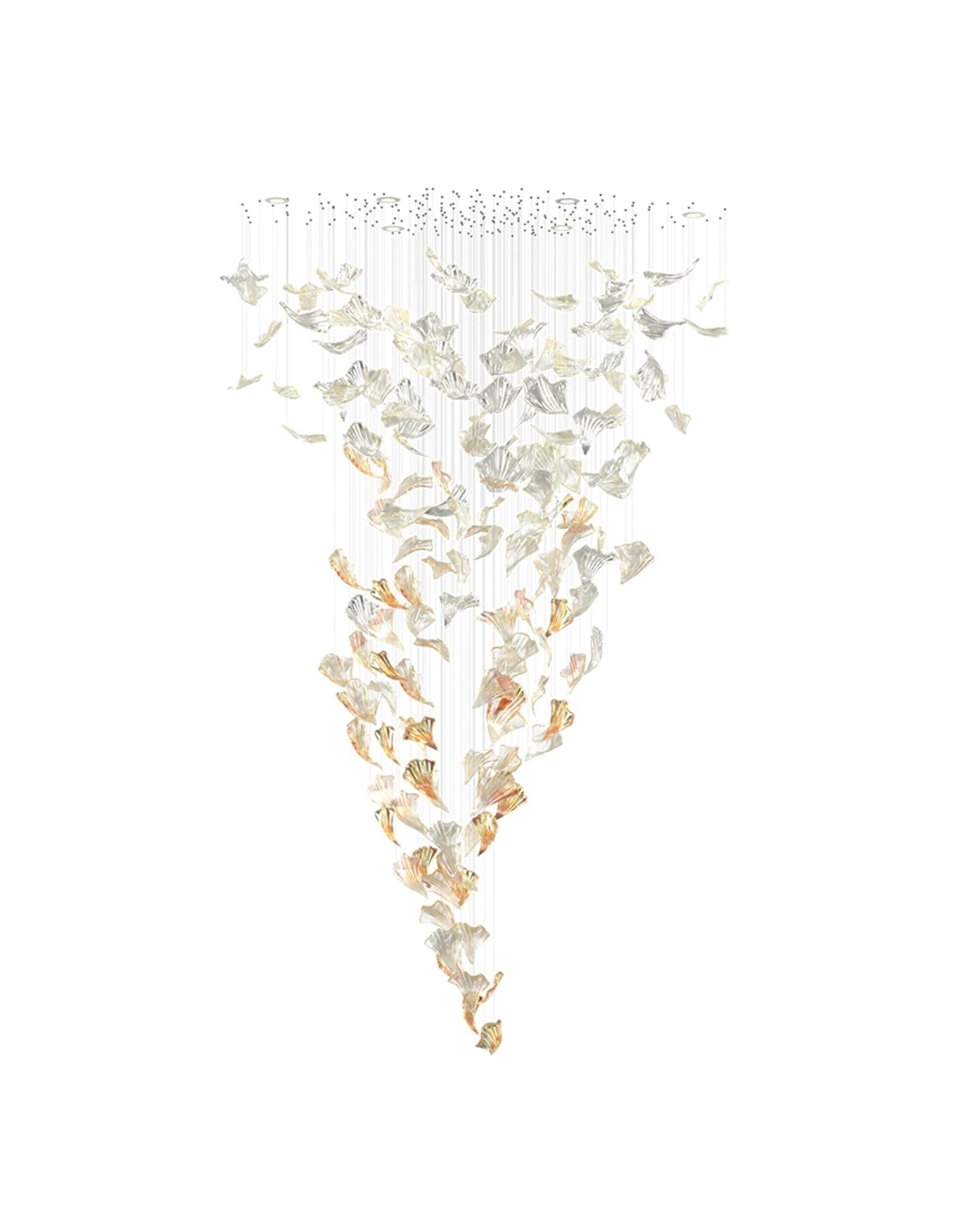 Elmiros Petal Glass Chandelier-Neutral Decor