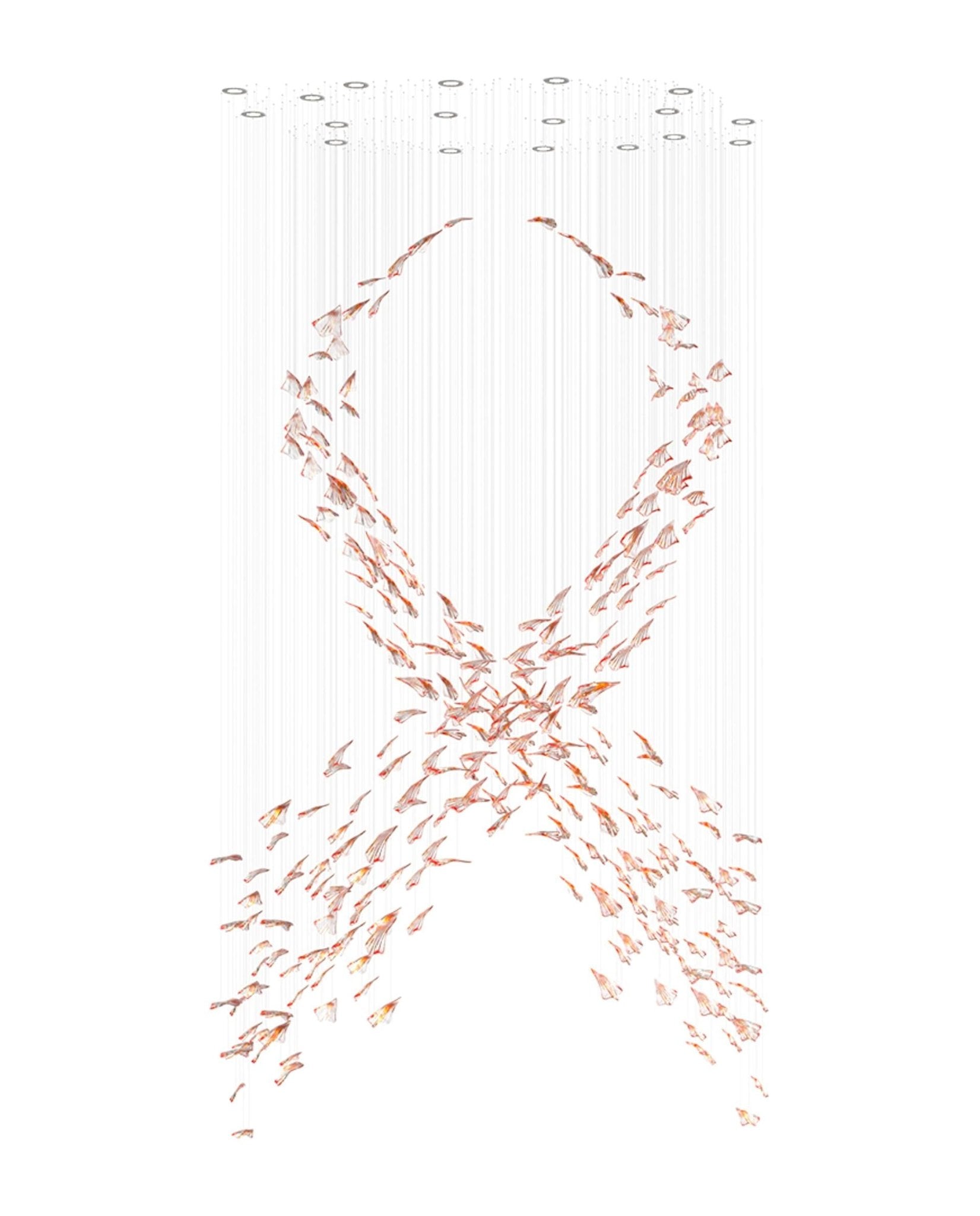 Elmiros Petal Glass Chandelier-Neutral Decor