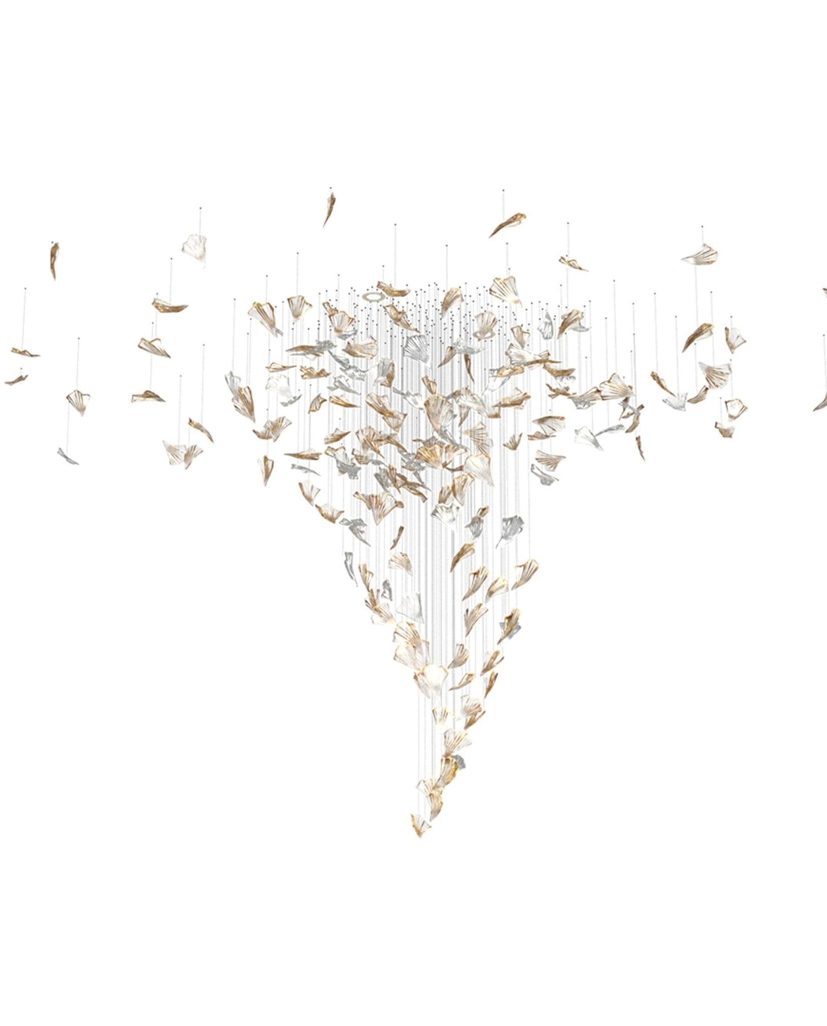 Elmiros Petal Glass Chandelier-Neutral Decor