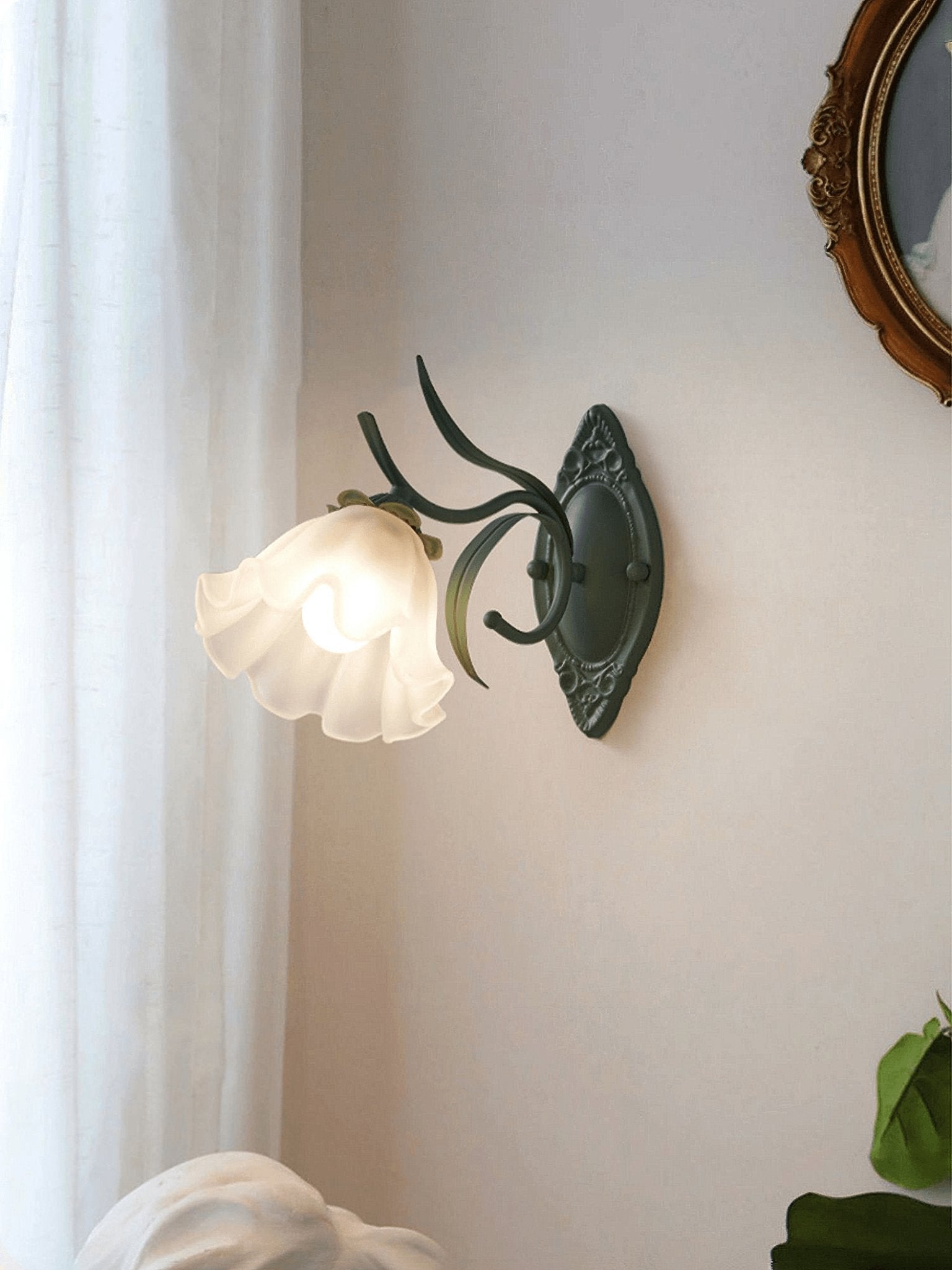 Oly Premium Nordic Art Flared Glass Wall Light-Neutral Decor