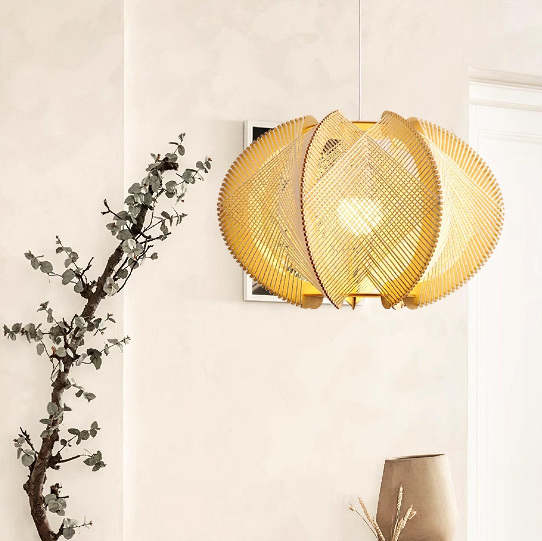 Atel Wood & Hemp Rope Pendant Light-Neutral Decor