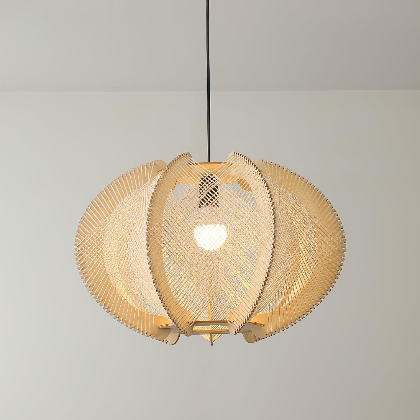 Atel Wood & Hemp Rope Pendant Light-Neutral Decor