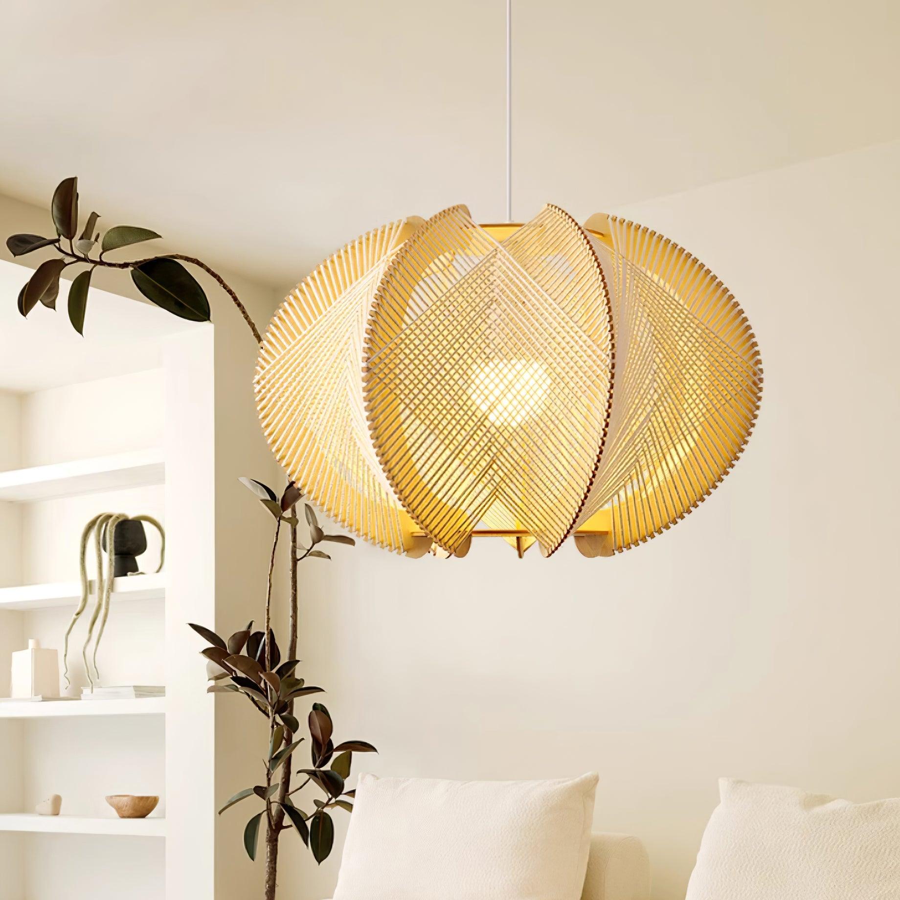 Atel Wood & Hemp Rope Pendant Light-Neutral Decor