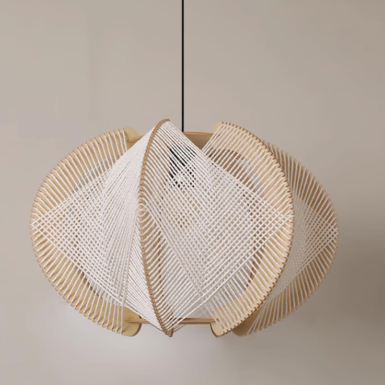 Atel Wood & Hemp Rope Pendant Light-Neutral Decor