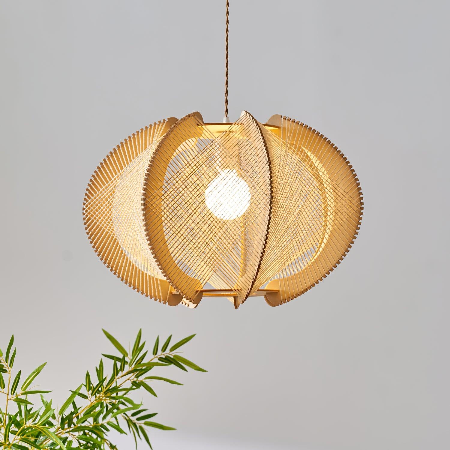 Atel Wood & Hemp Rope Pendant Light-Neutral Decor