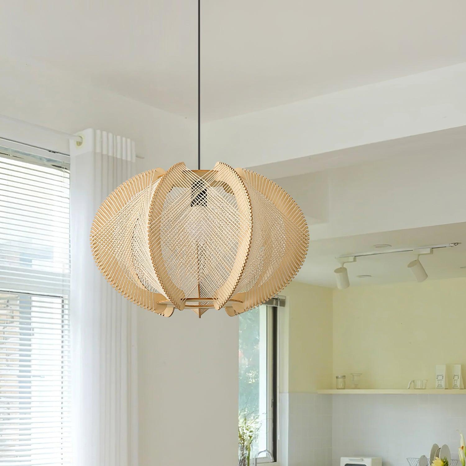 Atel Wood & Hemp Rope Pendant Light-Neutral Decor