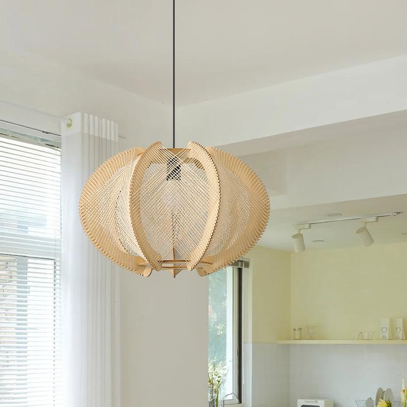Atel Wood & Hemp Rope Pendant Light-Neutral Decor