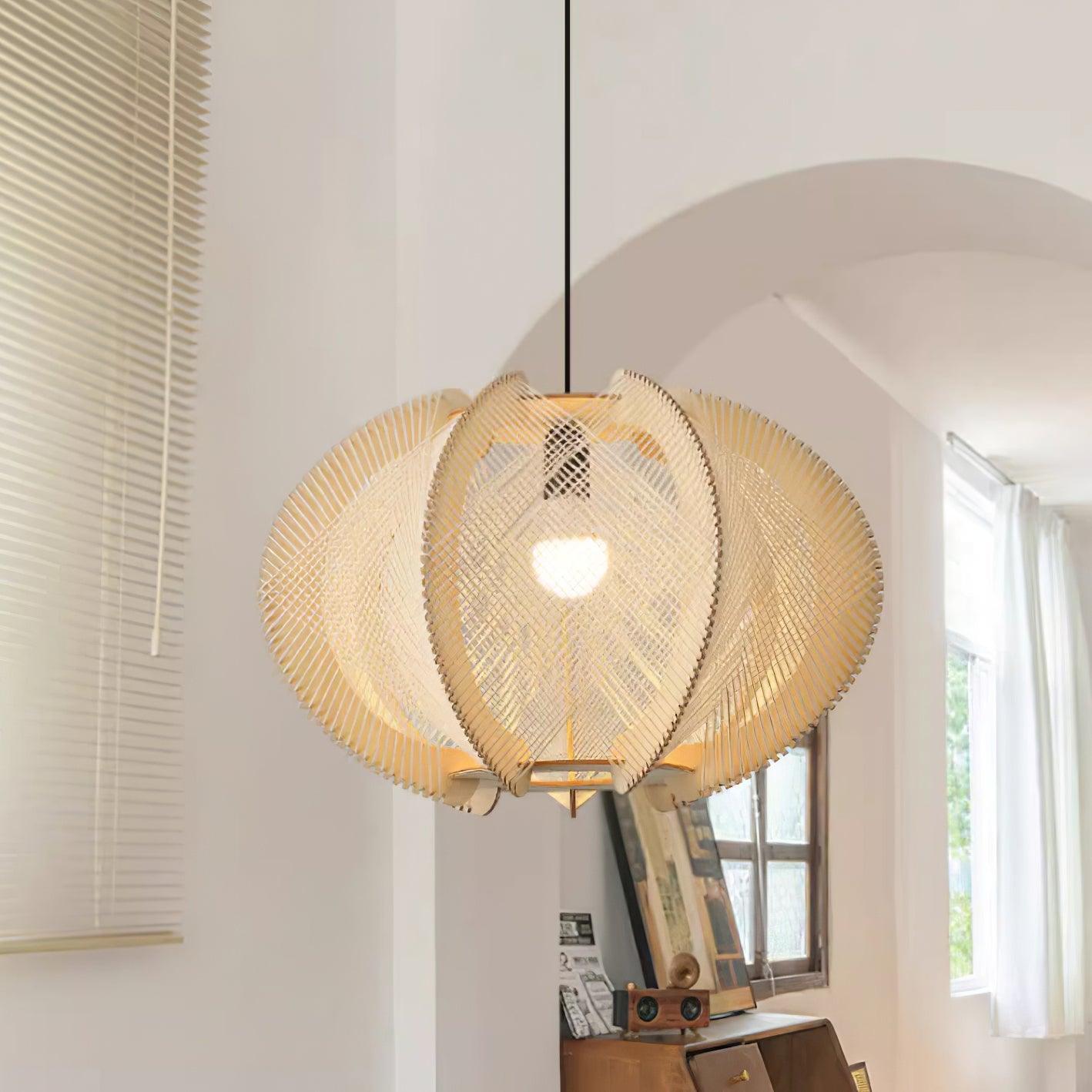 Atel Wood & Hemp Rope Pendant Light-Neutral Decor