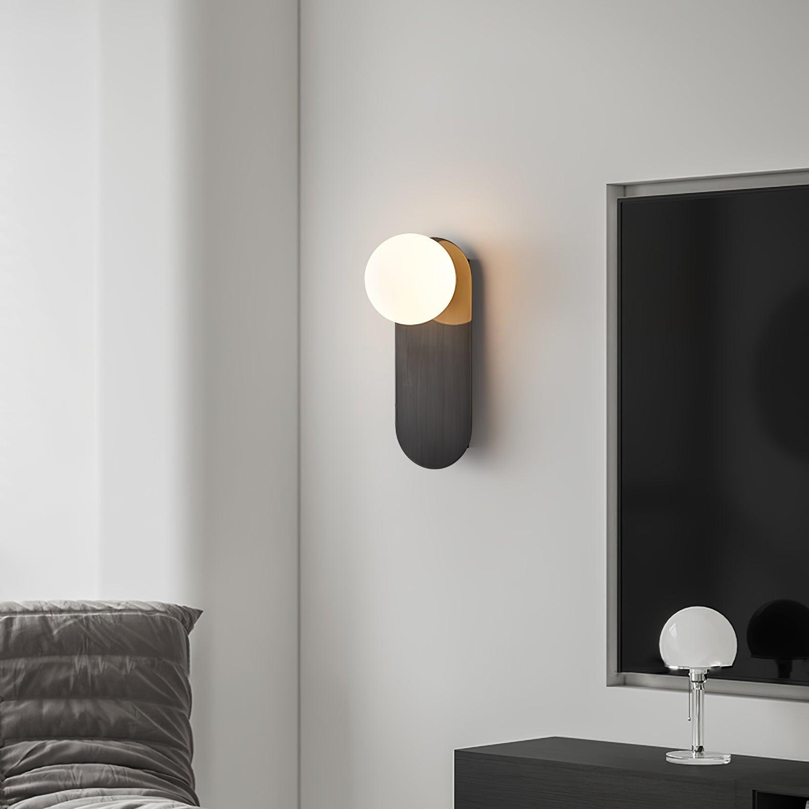 Cenora Flat Base Globe Brass Glass Sconce Wall lamp-Neutral Decor