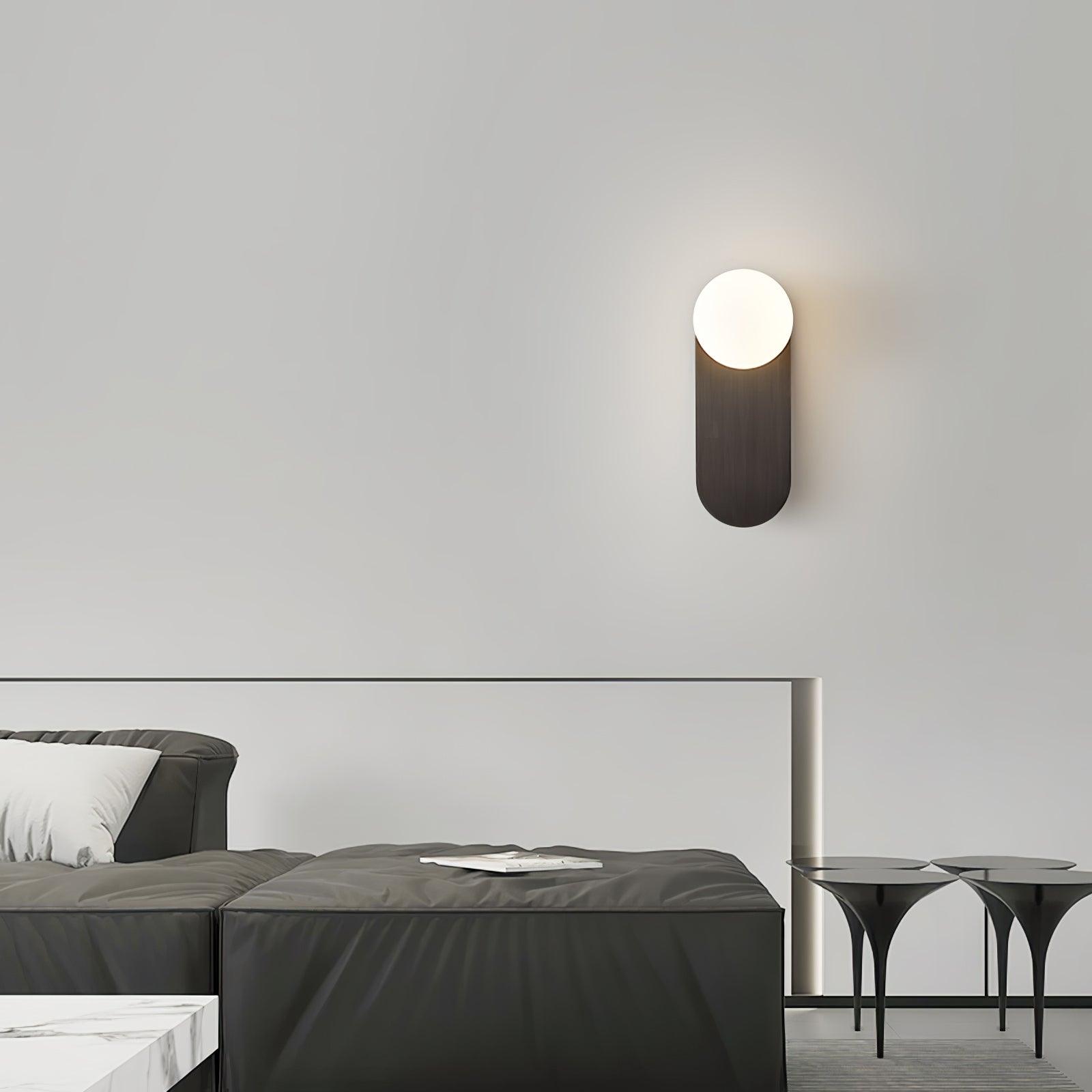 Cenora Flat Base Globe Brass Glass Sconce Wall lamp-Neutral Decor