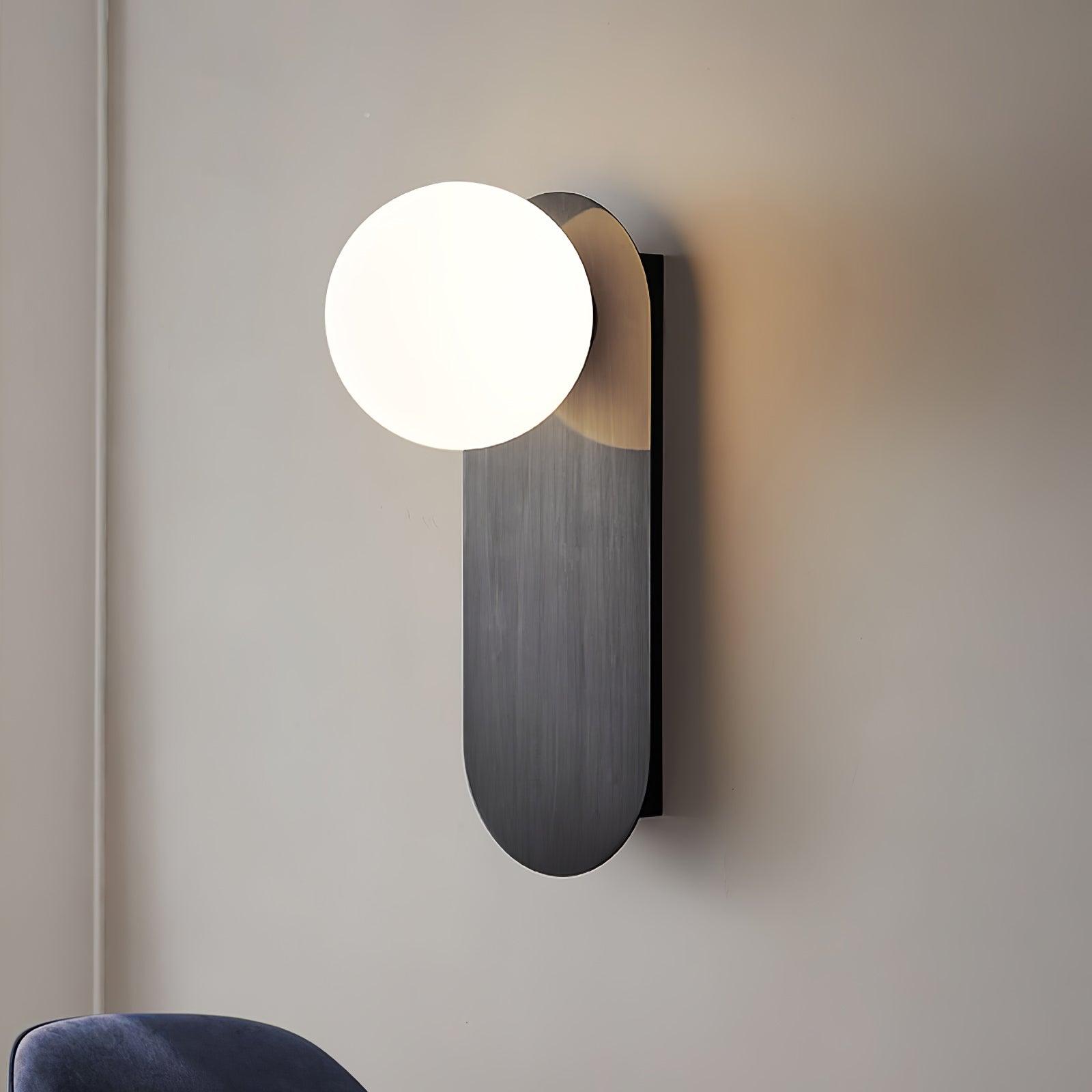 Cenora Flat Base Globe Brass Glass Sconce Wall lamp-Neutral Decor