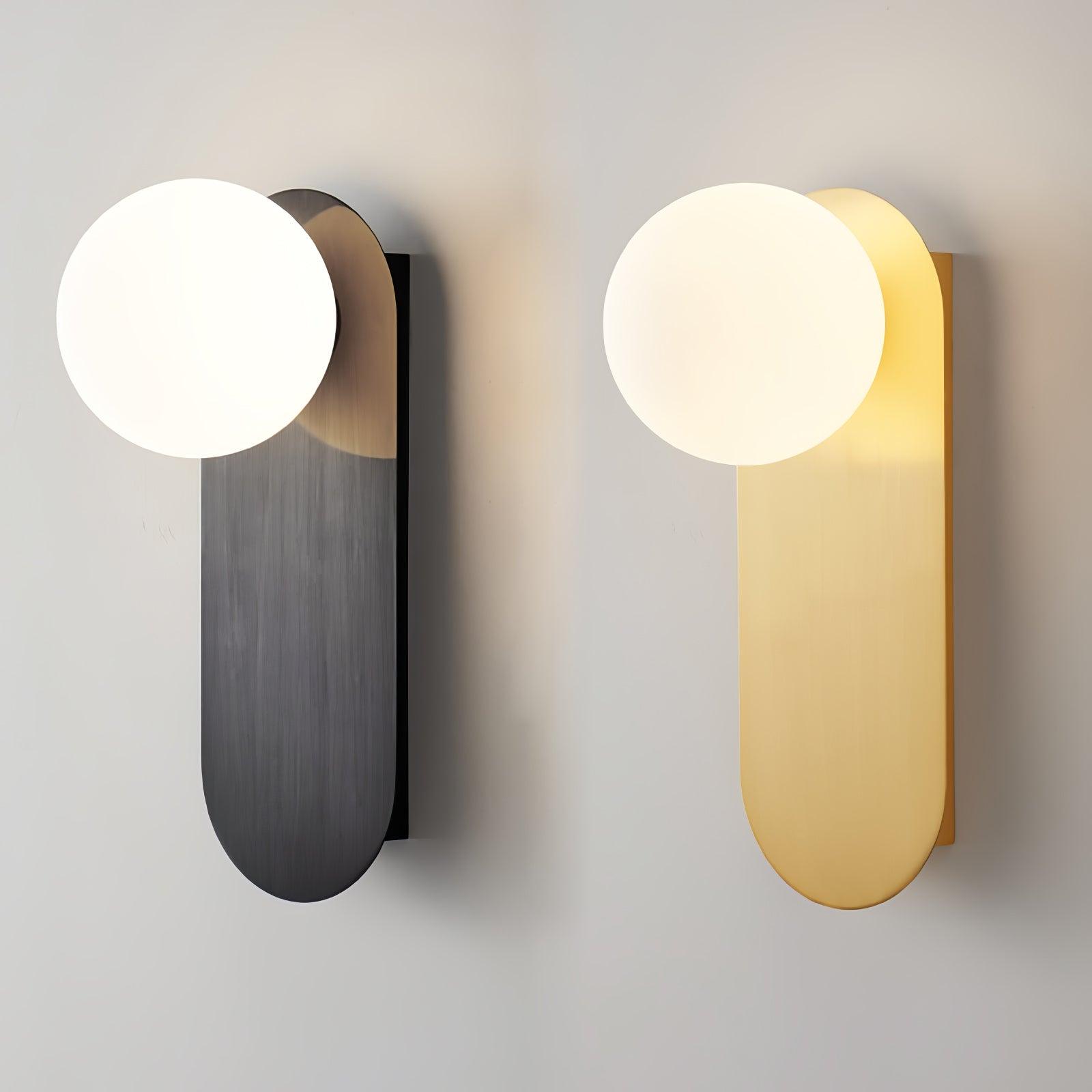 Cenora Flat Base Globe Brass Glass Sconce Wall lamp-Neutral Decor