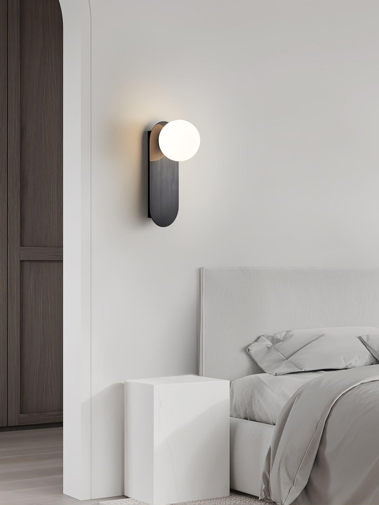 Cenora Flat Base Globe Brass Glass Sconce Wall lamp-Neutral Decor