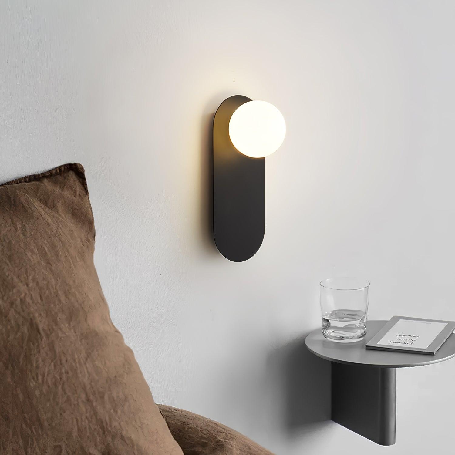 Cenora Flat Base Globe Brass Glass Sconce Wall lamp-Neutral Decor