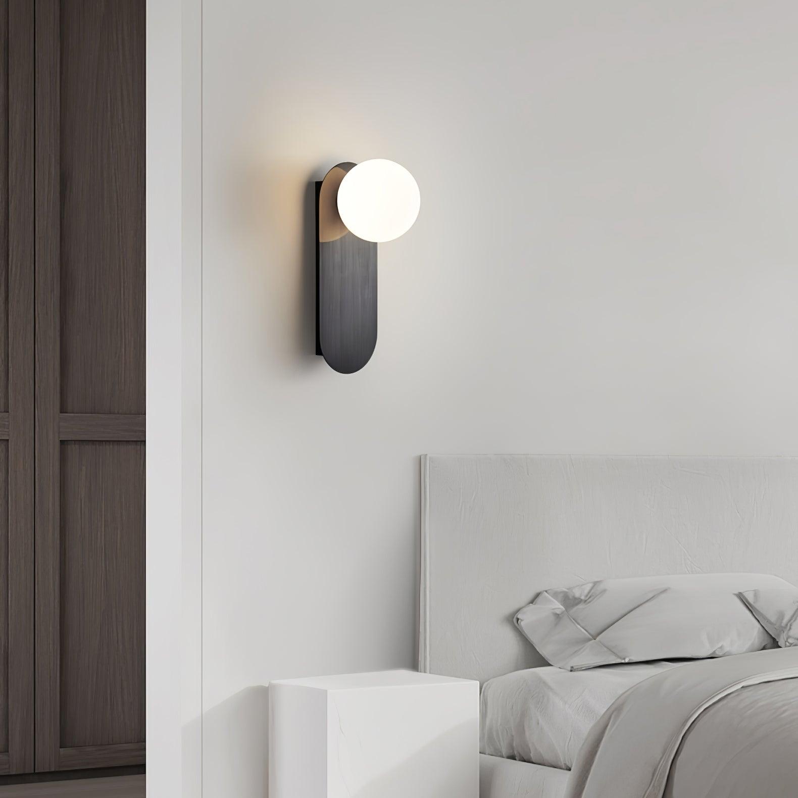 Cenora Flat Base Globe Brass Glass Sconce Wall lamp-Neutral Decor
