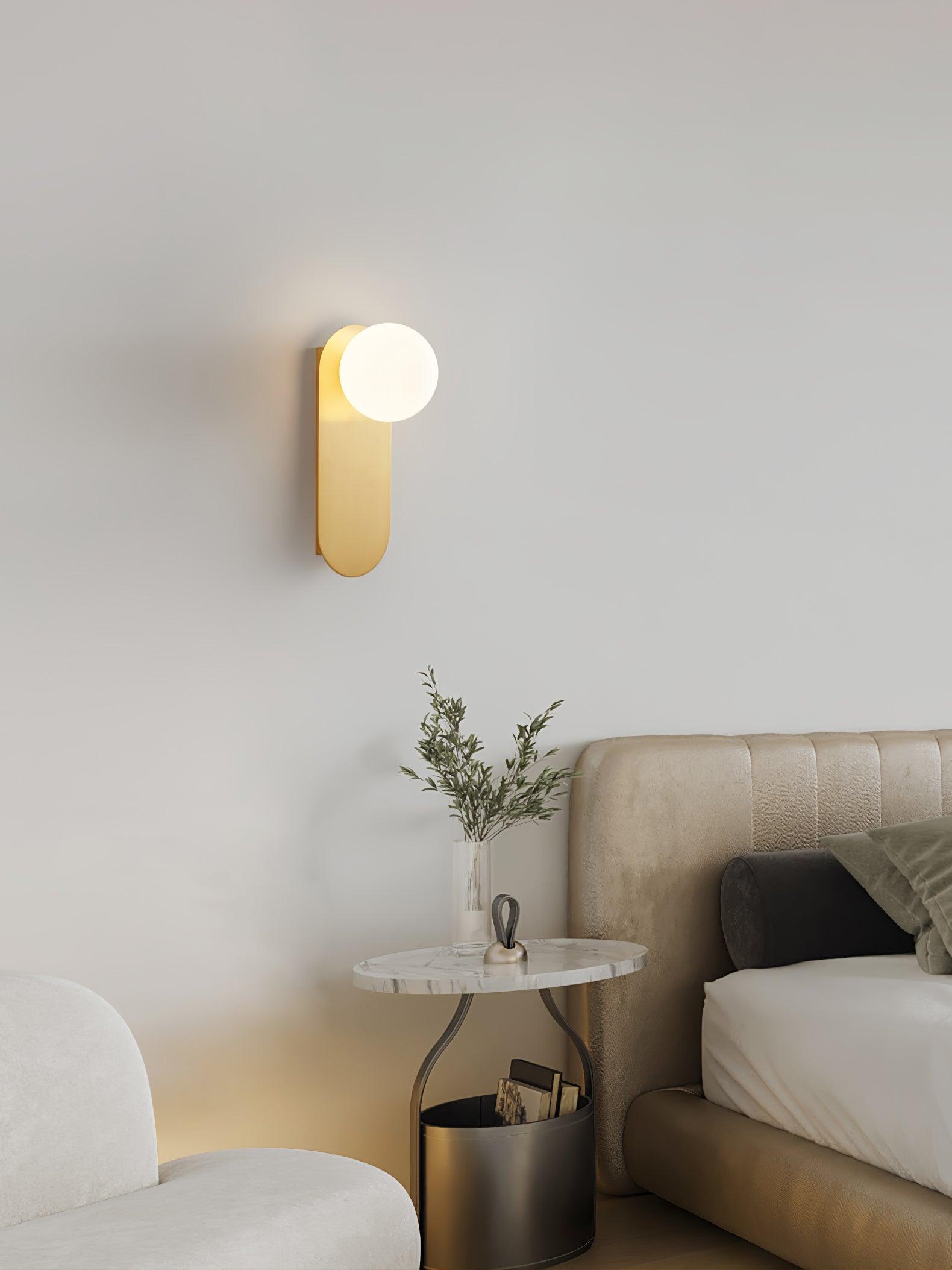 Cenora Flat Base Globe Brass Glass Sconce Wall lamp-Neutral Decor