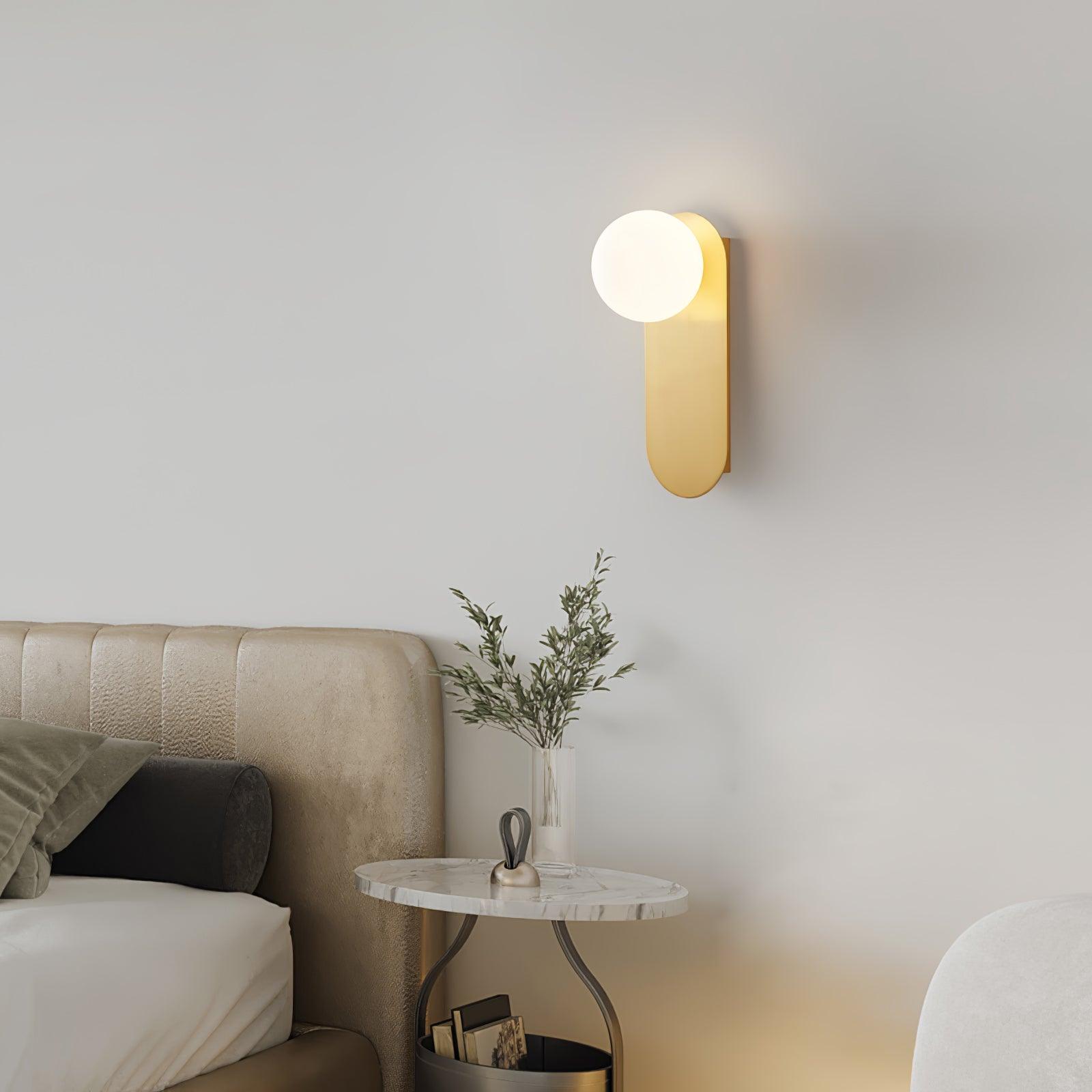 Cenora Flat Base Globe Brass Glass Sconce Wall lamp-Neutral Decor