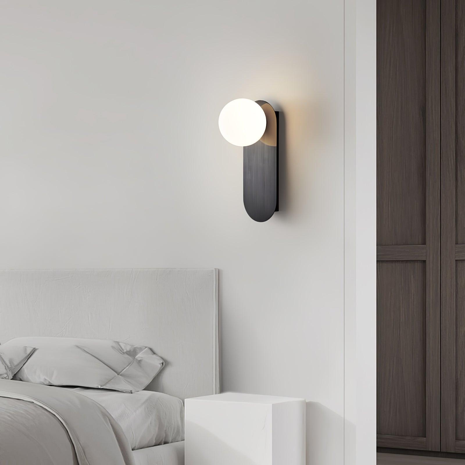 Cenora Flat Base Globe Brass Glass Sconce Wall lamp-Neutral Decor