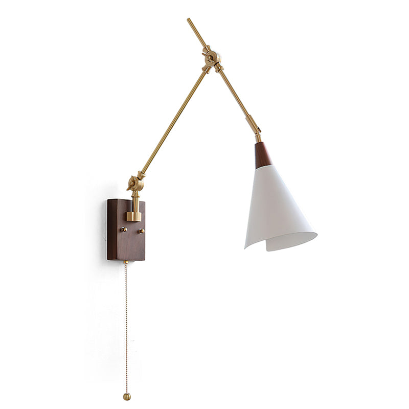 The Fleka Swing Arm Wall Lamp in a compact, folded position.