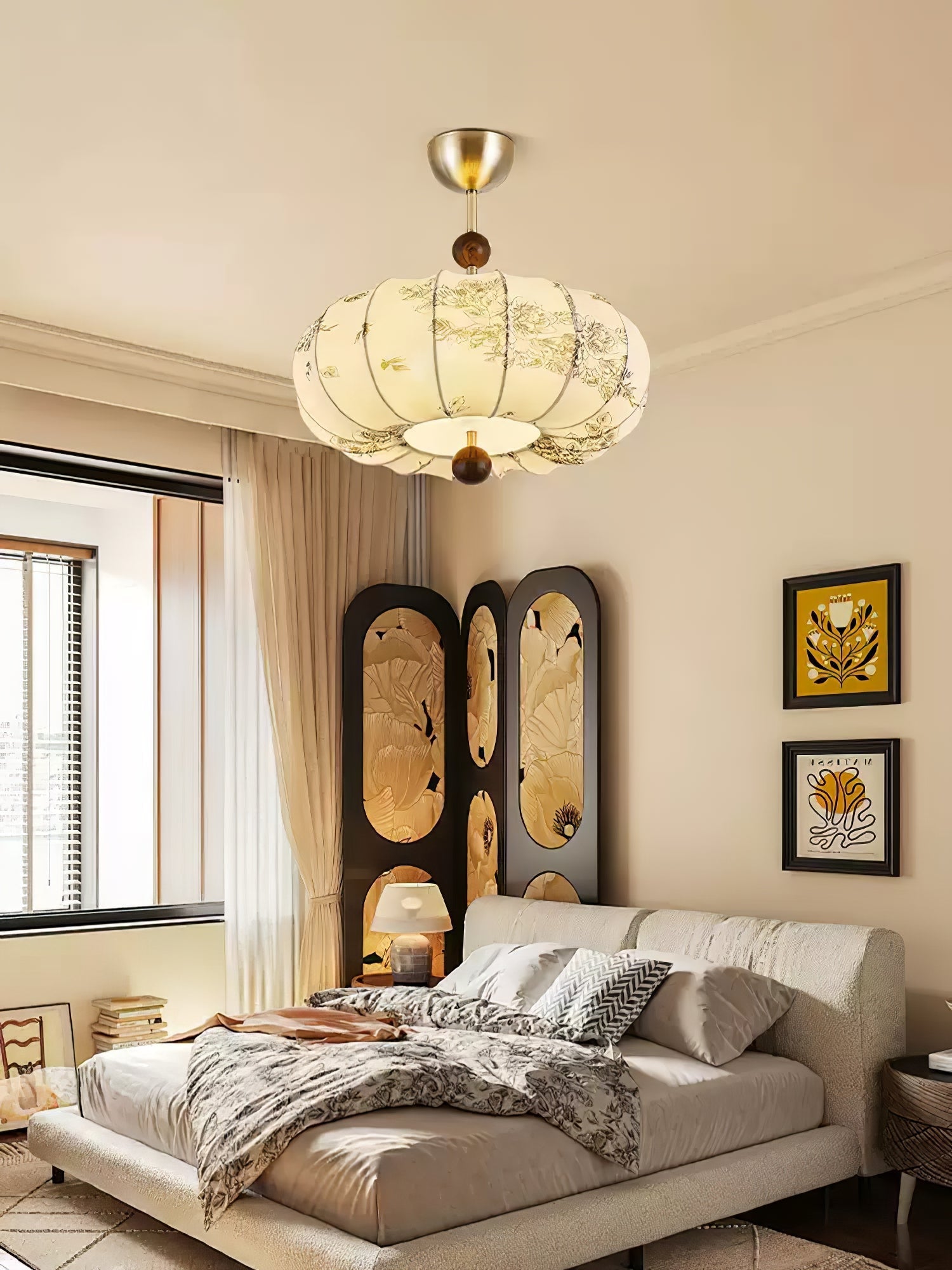 Gia Lantern Pendant Light-Neutral Decor