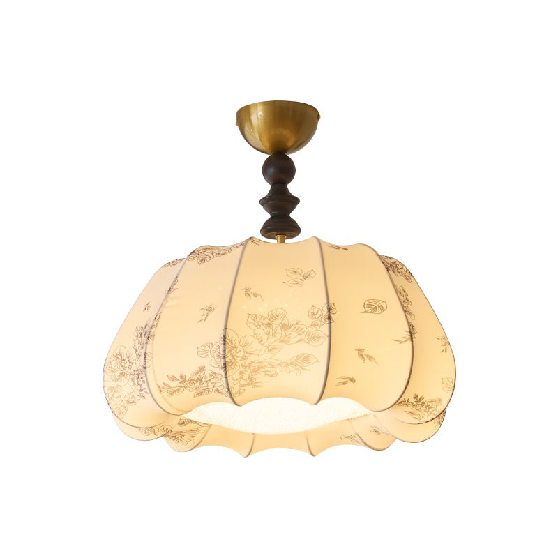 Fleurina Premium Nordic Art Wood Fabric Ceiling Lamp-Neutral Decor
